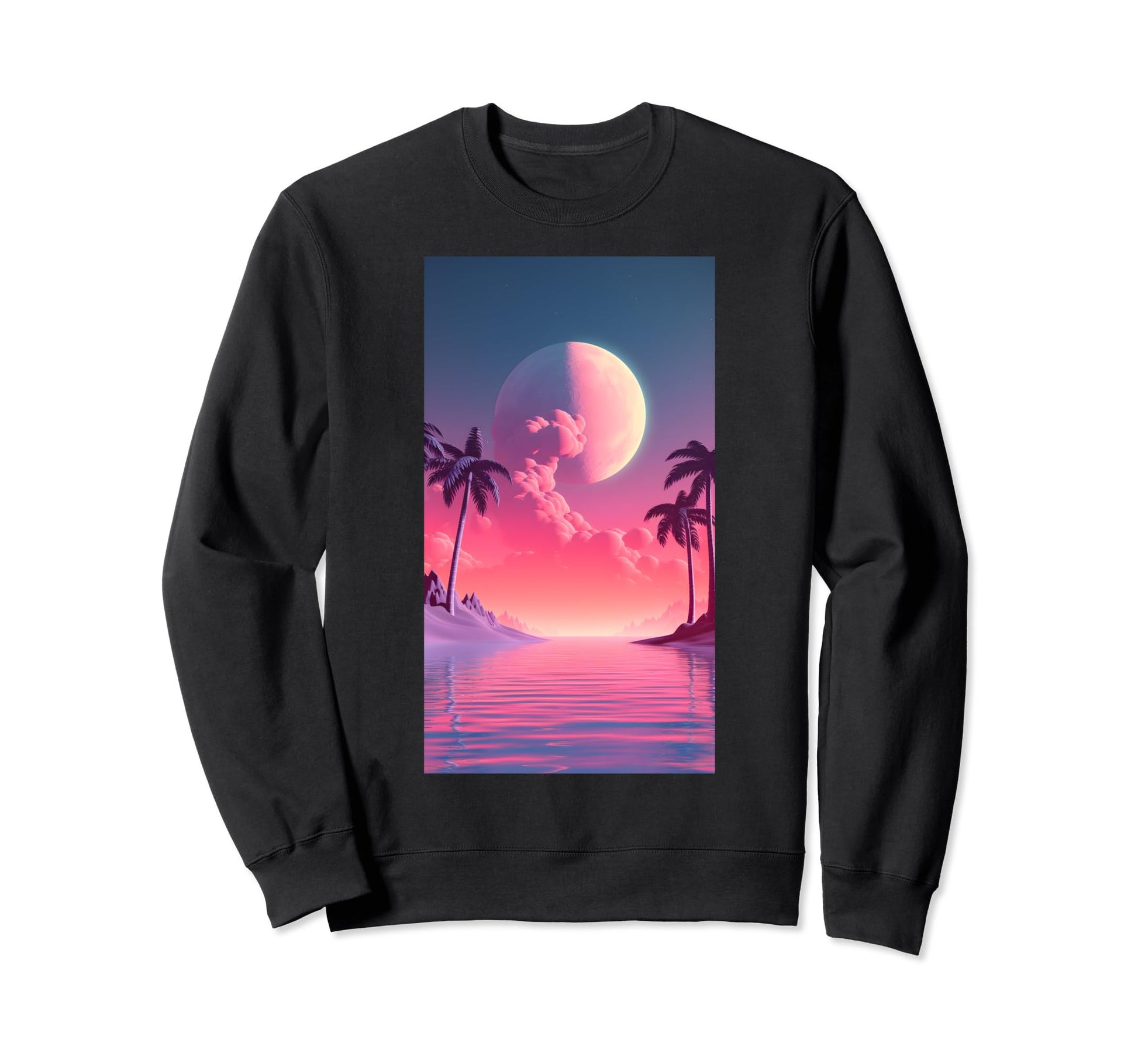 80S Vaporwave Aesthetic Sky Sweatshirt - Custom Art Print Unisex - T-Shirt, Sweatshirt, Hoodie