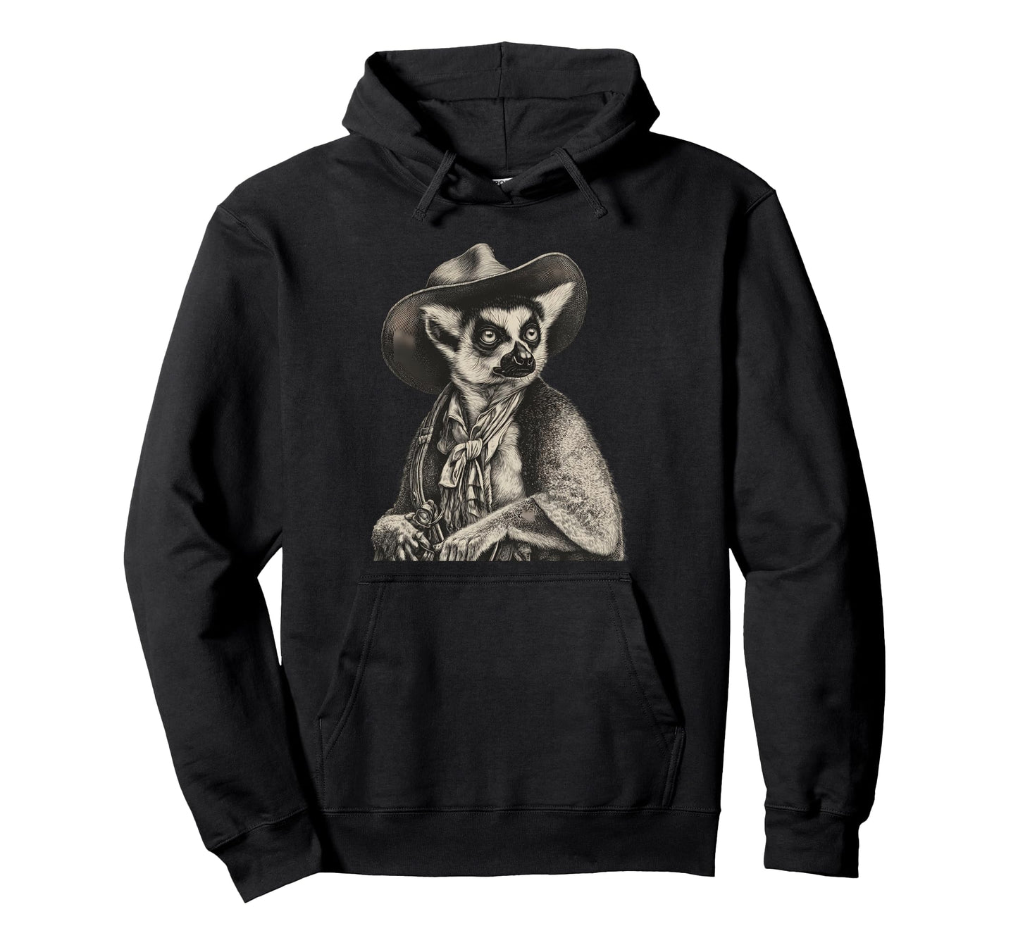 Country Cowboy Lemur Rodeo Cowgirl Hoodie - Novelty Apparel for Adults - T-Shirt, Sweatshirt, Hoodie