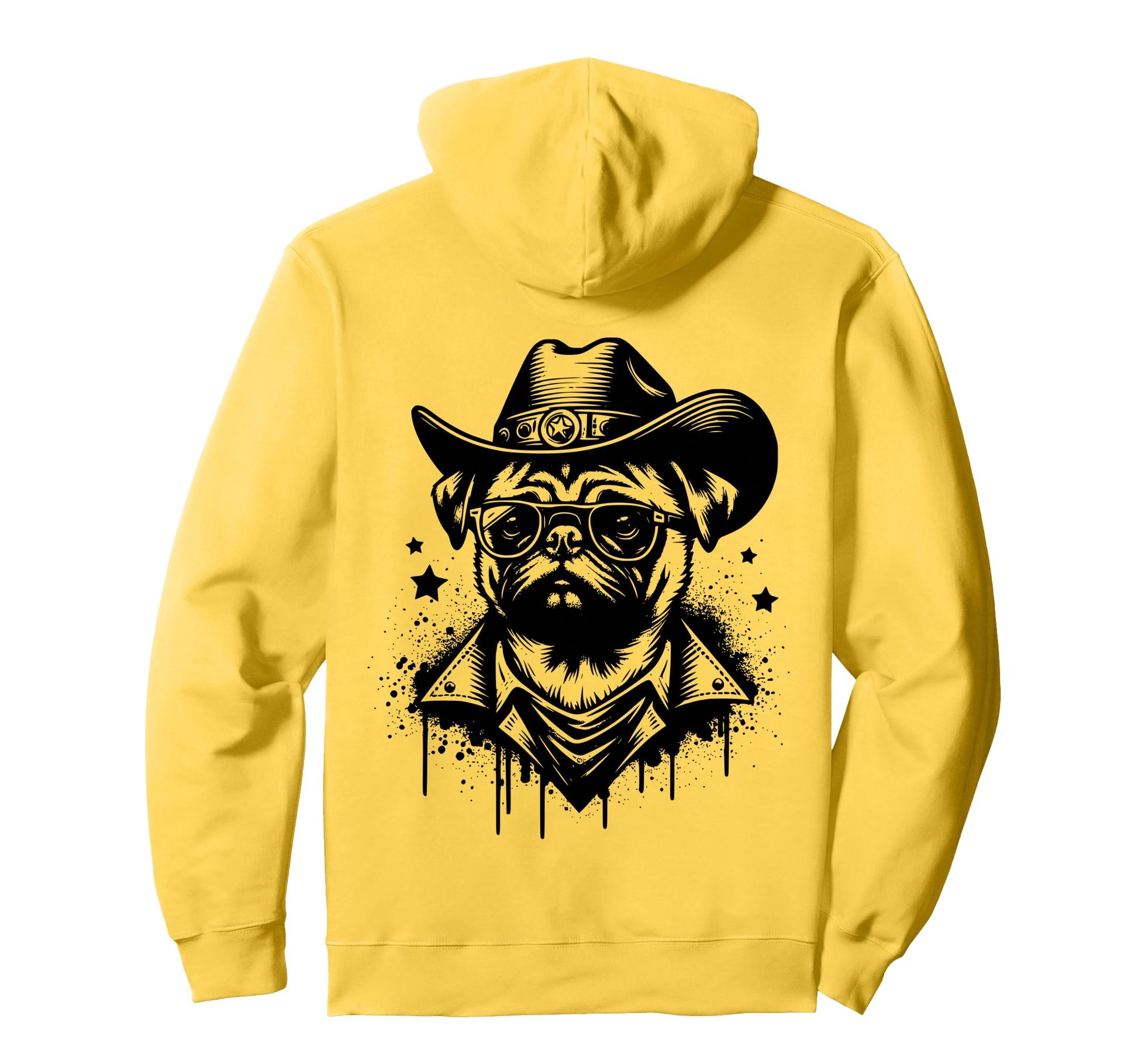 Funny Western Pug Cowboy Hat And Hoodie - Streetwear Style Men Women - T-Shirt, Sweatshirt, Hoodie