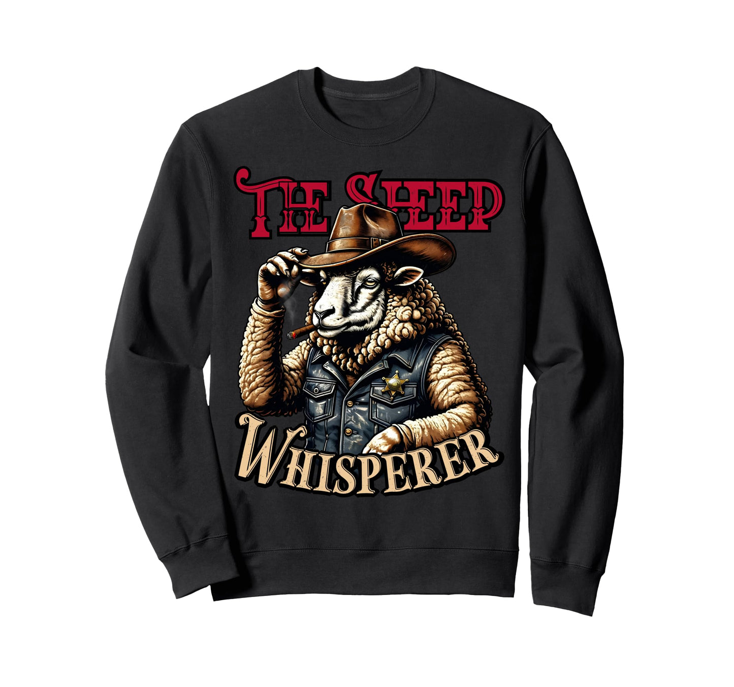 Sheep Whisperer Cowboy Funny Sweatshirt - Aesthetic Graphic Men Women - T-Shirt, Sweatshirt, Hoodie