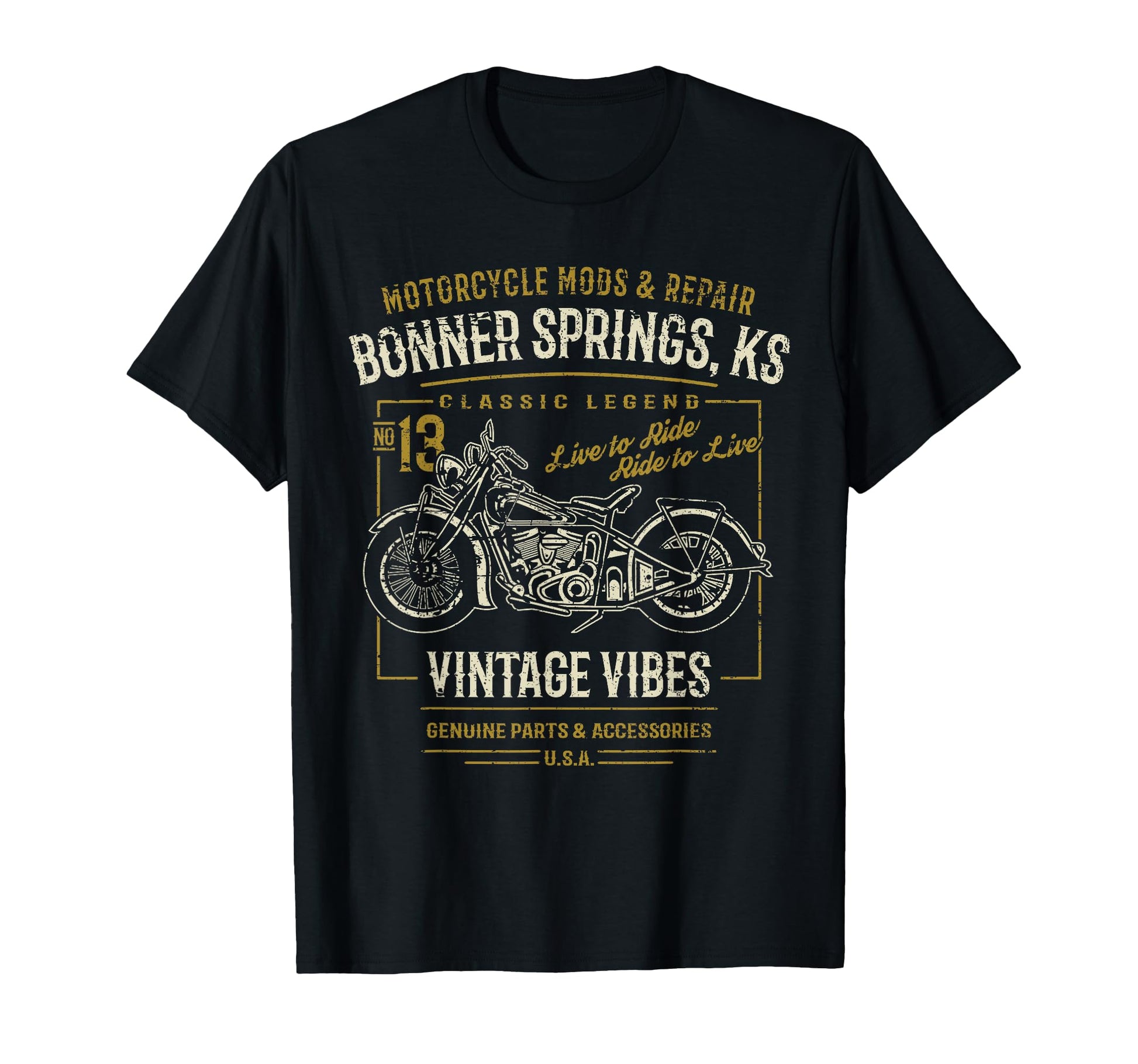 Bonner Springs Ks Usa Motorcycle T-Shirt - Casual Everyday Wear Unisex - T-Shirt, Sweatshirt, Hoodie
