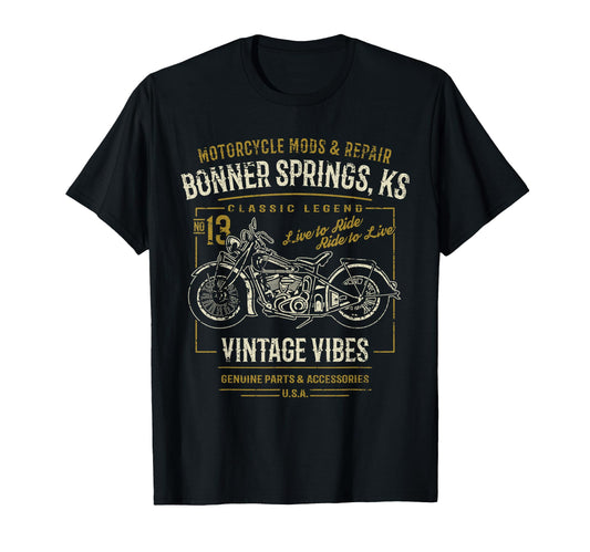 Bonner Springs Ks Usa Motorcycle T-Shirt - Casual Everyday Wear Unisex - T-Shirt, Sweatshirt, Hoodie