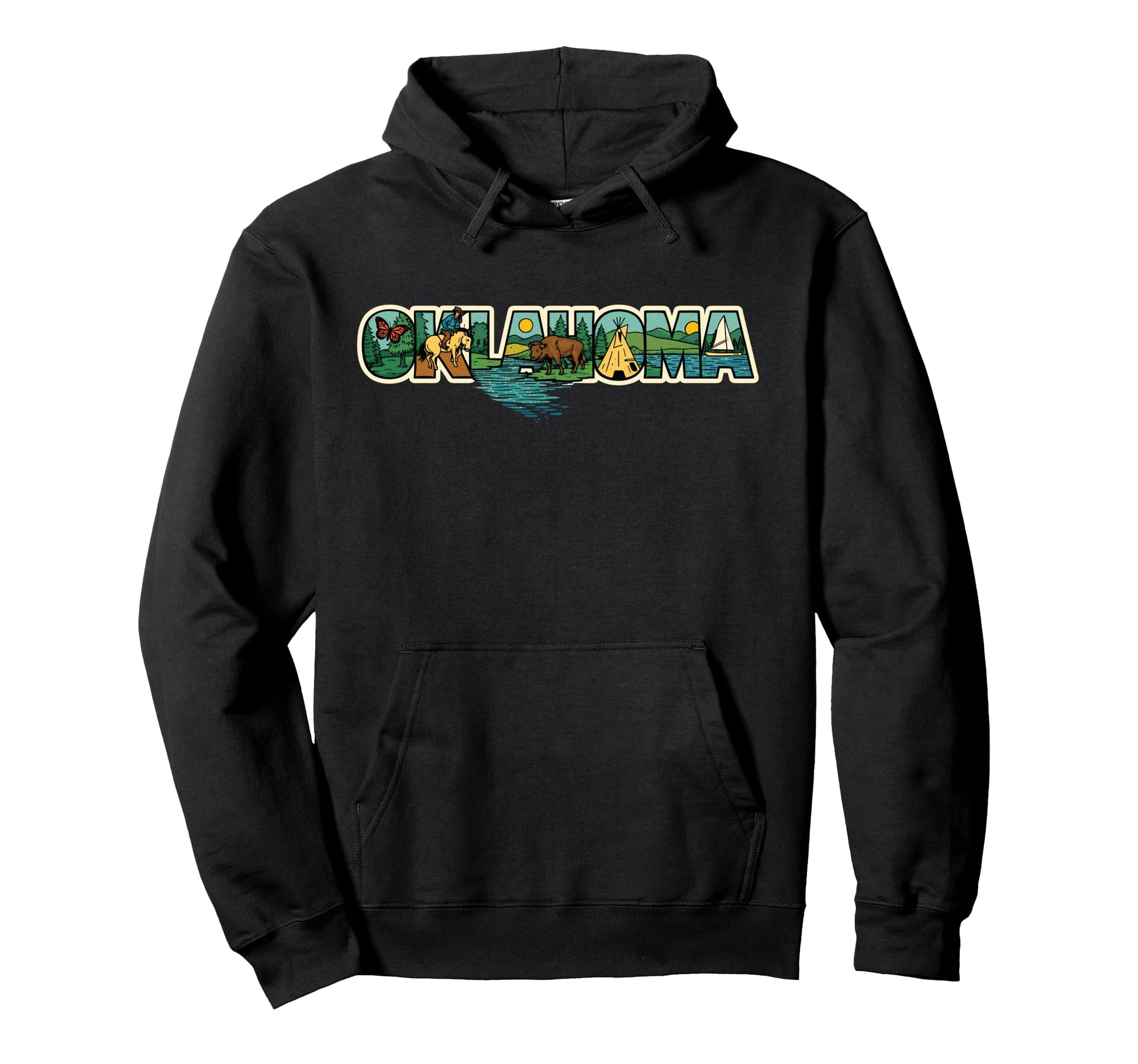 Oklahoma Scenic Nature Native Wildlife Hoodie - Streetwear Style Men Women - T-Shirt, Sweatshirt, Hoodie