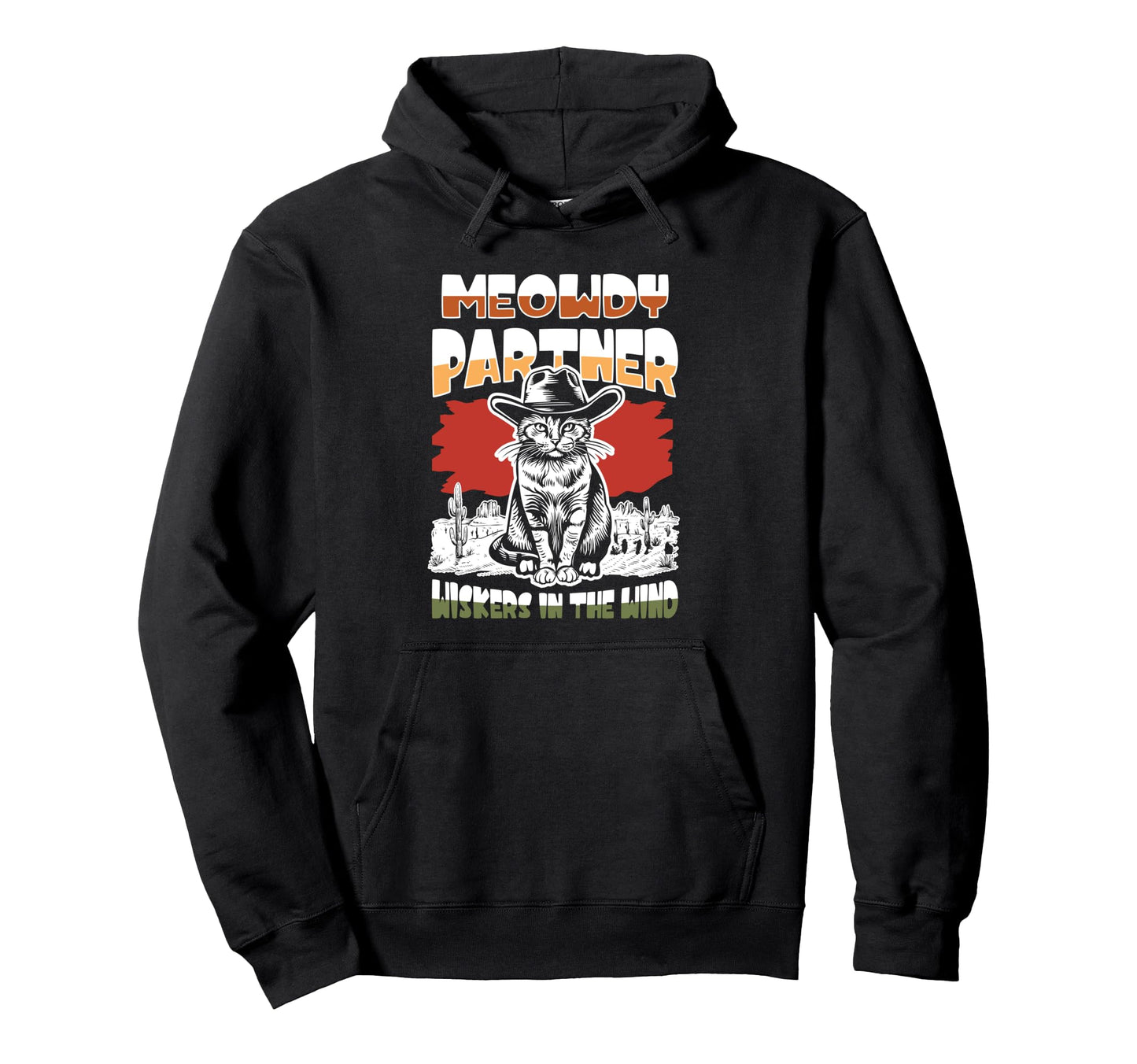 Meowdy Partner Cowboy Cat Howdy Hoodie - Aesthetic Graphic for Adults - T-Shirt, Sweatshirt, Hoodie