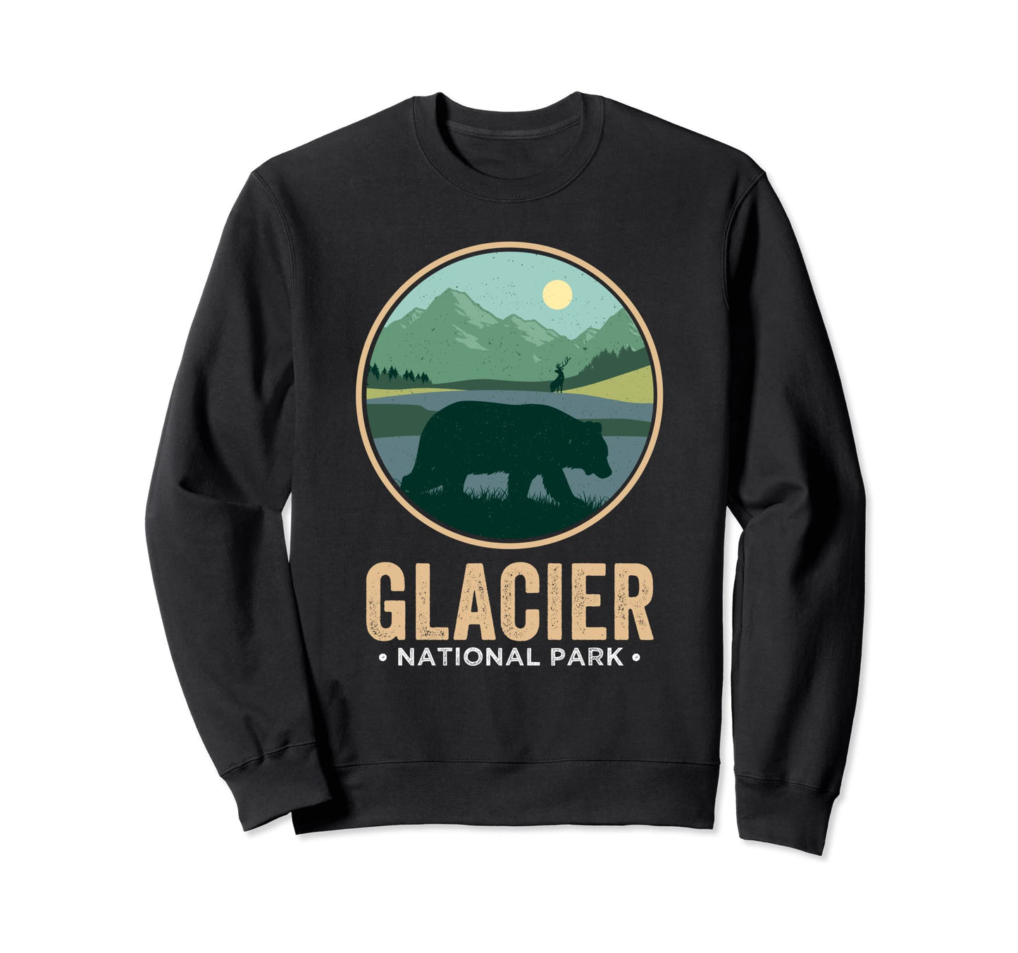 Glacier National Park Montana Sweatshirt - Unique Graphic Men Women - T-Shirt, Sweatshirt, Hoodie