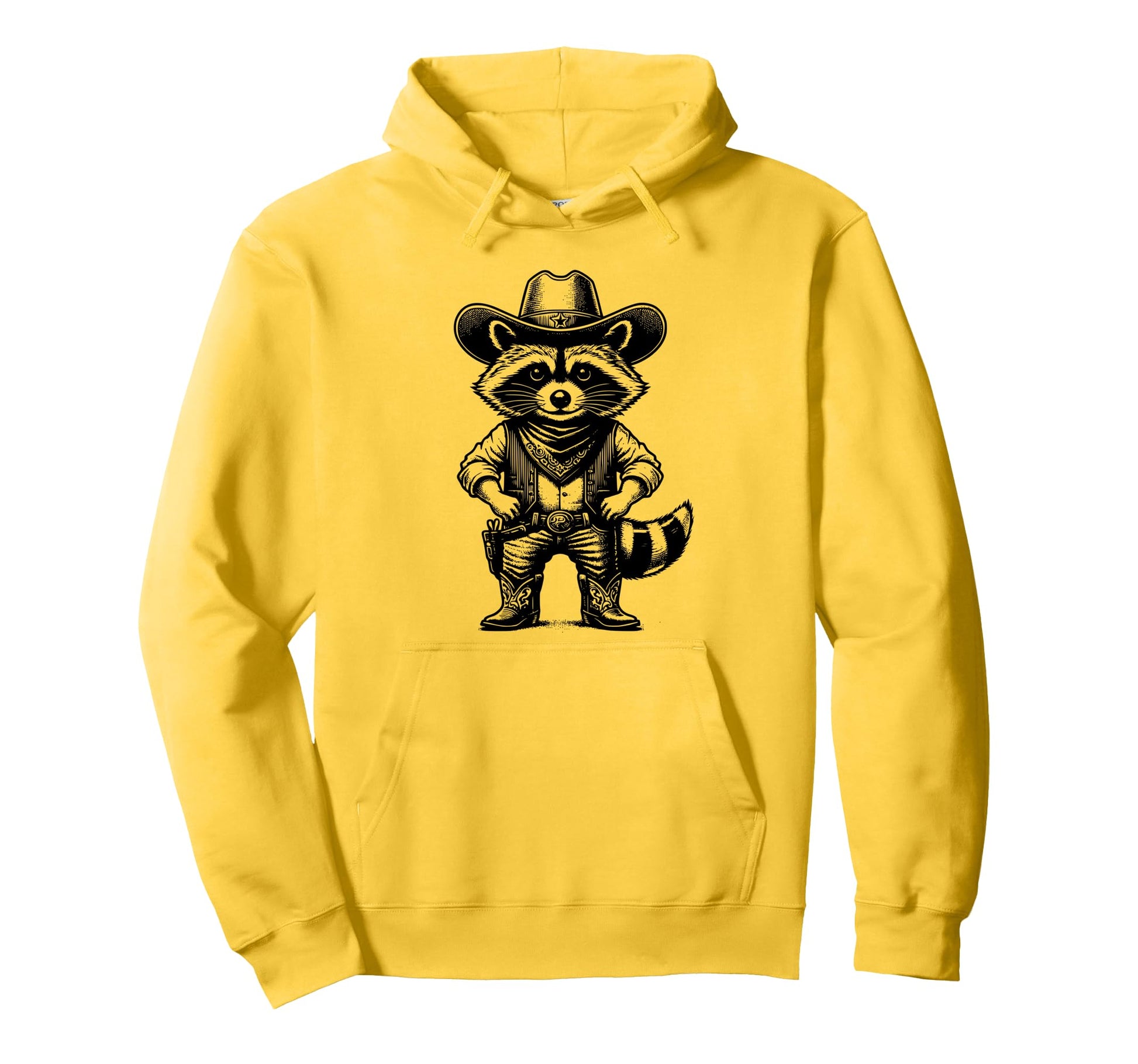 Raccoon Cowboy Cowgirl Western Country Hoodie - Minimalist Print Men Women - T-Shirt, Sweatshirt, Hoodie