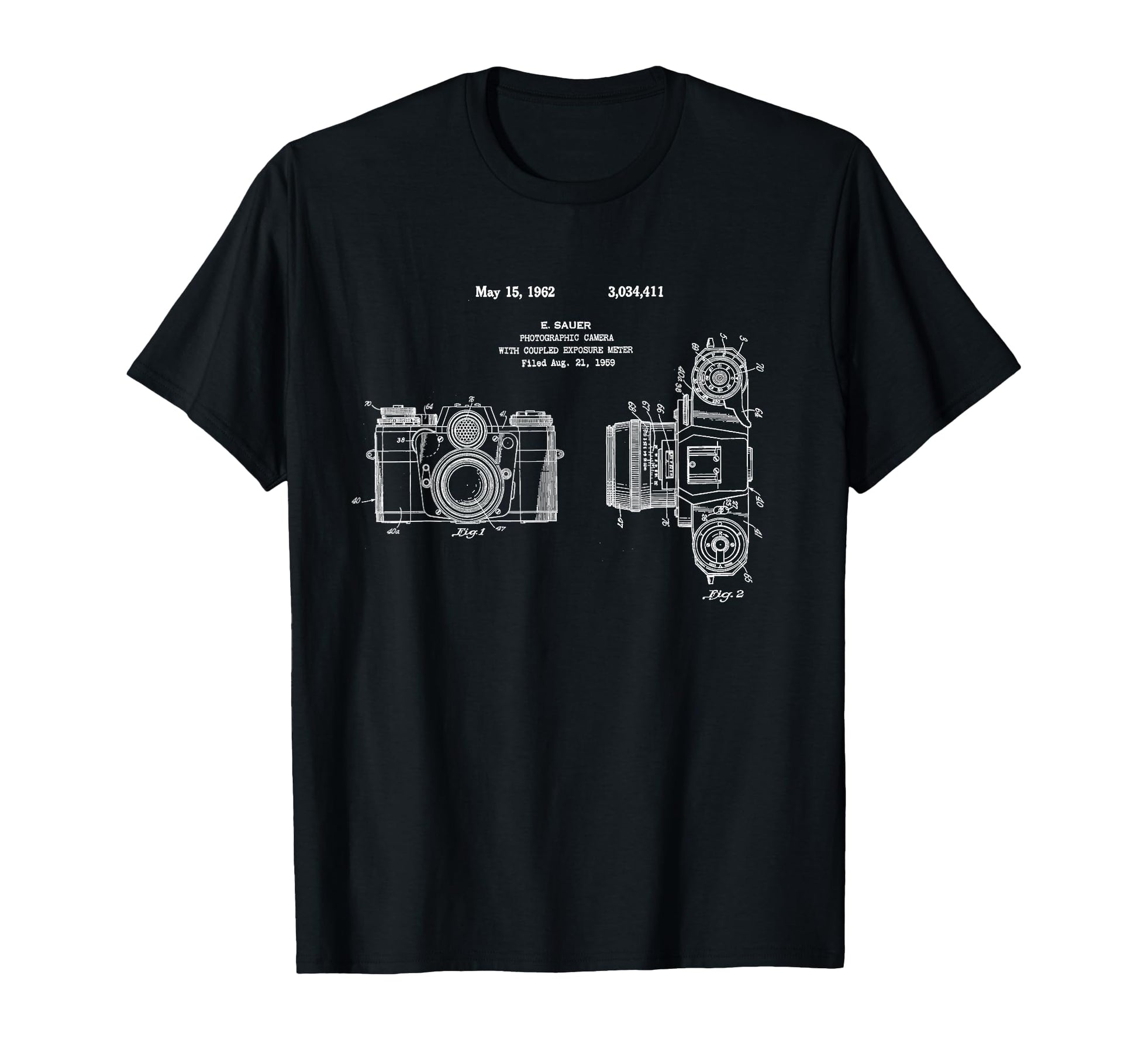 Camera Blueprint Patent Photography T-Shirt - Minimalist Print for Adults - T-Shirt, Sweatshirt, Hoodie