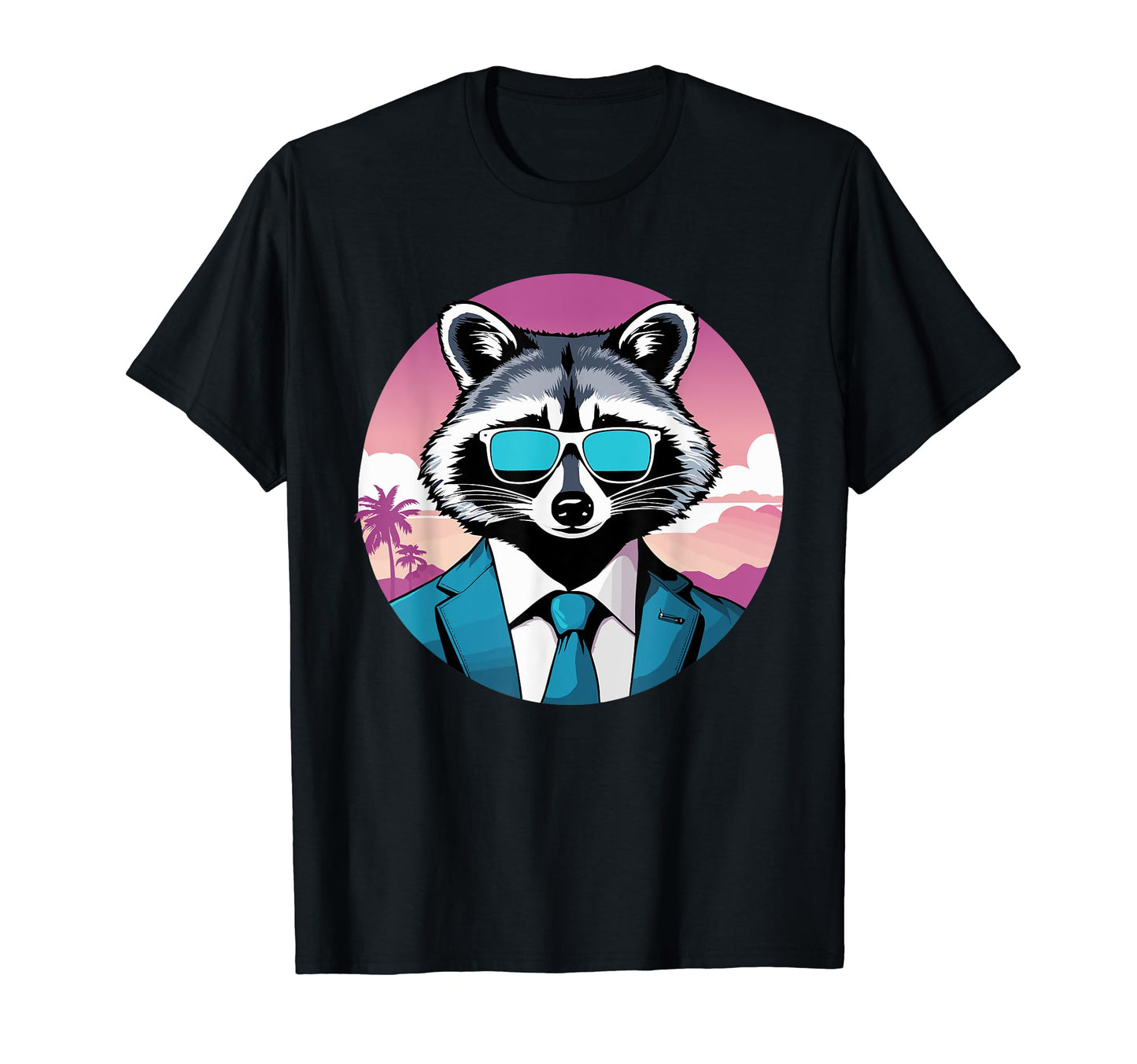 Funny Raccoon Wearing Suit Sunglasses T-Shirt - Graphic Print Men Women - T-Shirt, Sweatshirt, Hoodie