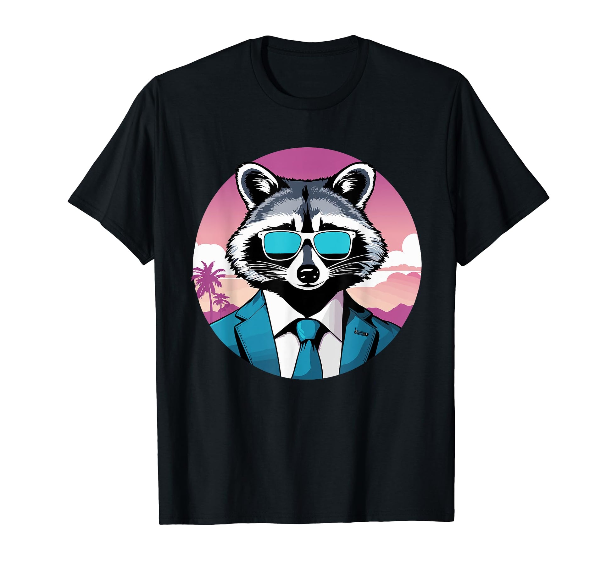 Funny Raccoon Wearing Suit Sunglasses T-Shirt - Graphic Print Men Women - T-Shirt, Sweatshirt, Hoodie