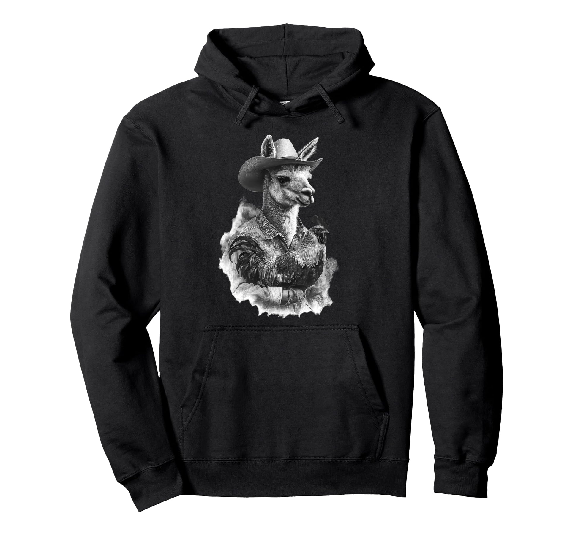 Country Cowboy Alpaca Rodeo Cowgirl Hoodie - Graphic Print for Adults - T-Shirt, Sweatshirt, Hoodie