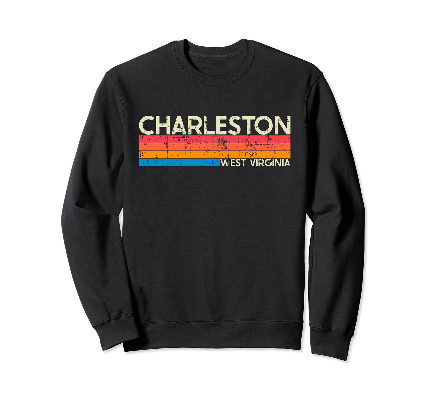 Charleston West Virginia Distressed Sweatshirt - Graphic Print for Adults - T-Shirt, Sweatshirt, Hoodie