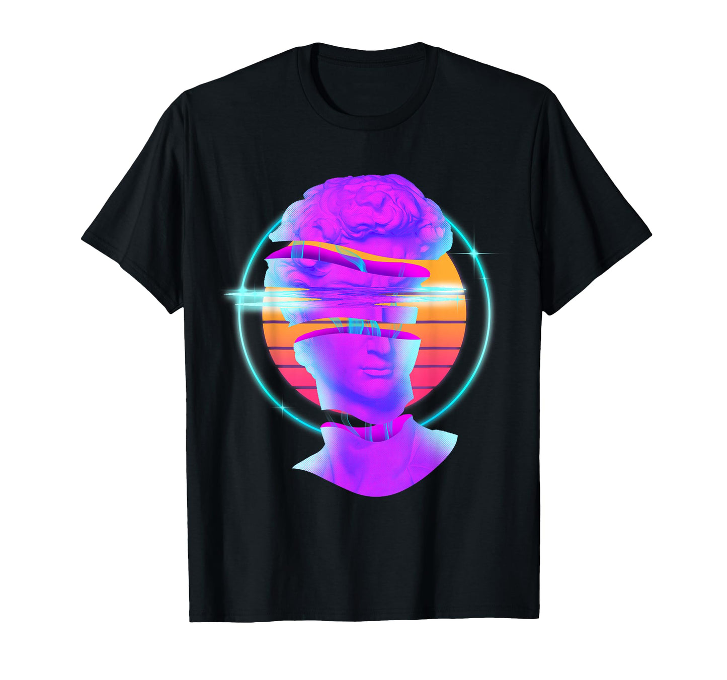Vaporwave Aesthetic Sliced Greek T-Shirt - Casual Everyday Wear Unisex - T-Shirt, Sweatshirt, Hoodie