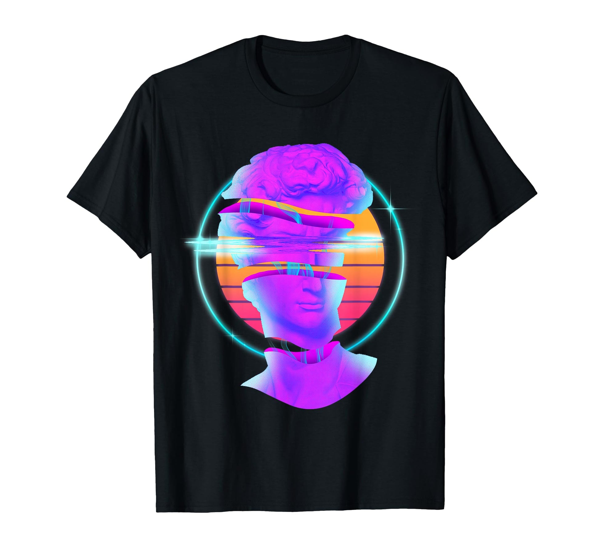 Vaporwave Aesthetic Sliced Greek T-Shirt - Casual Everyday Wear Unisex - T-Shirt, Sweatshirt, Hoodie
