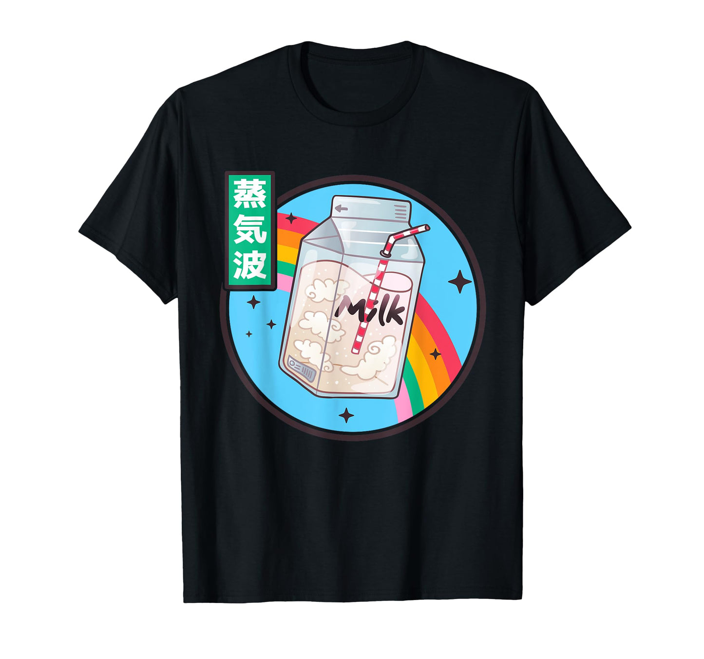 Japan Milk Carton Kawaii Rainbow Anime T-Shirt - Trendy Graphic for Adults - T-Shirt, Sweatshirt, Hoodie