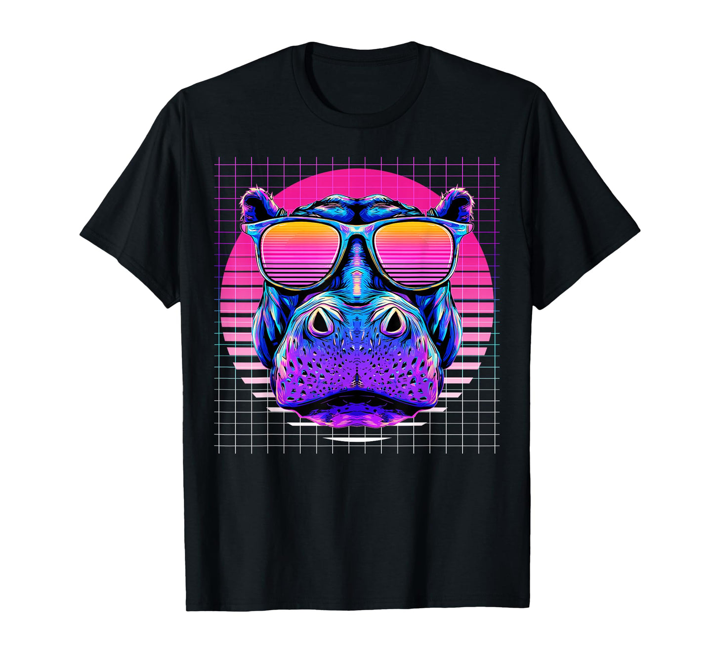 Hippo Sunglasses Hippopotamus T-Shirt - Aesthetic Graphic Men Women - T-Shirt, Sweatshirt, Hoodie