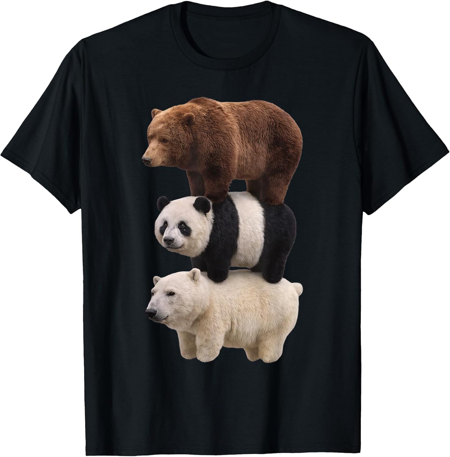 Funny Stacked Bear Panda Polar Animal - Adult & Kids T-Shirts, Sweatshirts & Hoodies apparel design preview 1