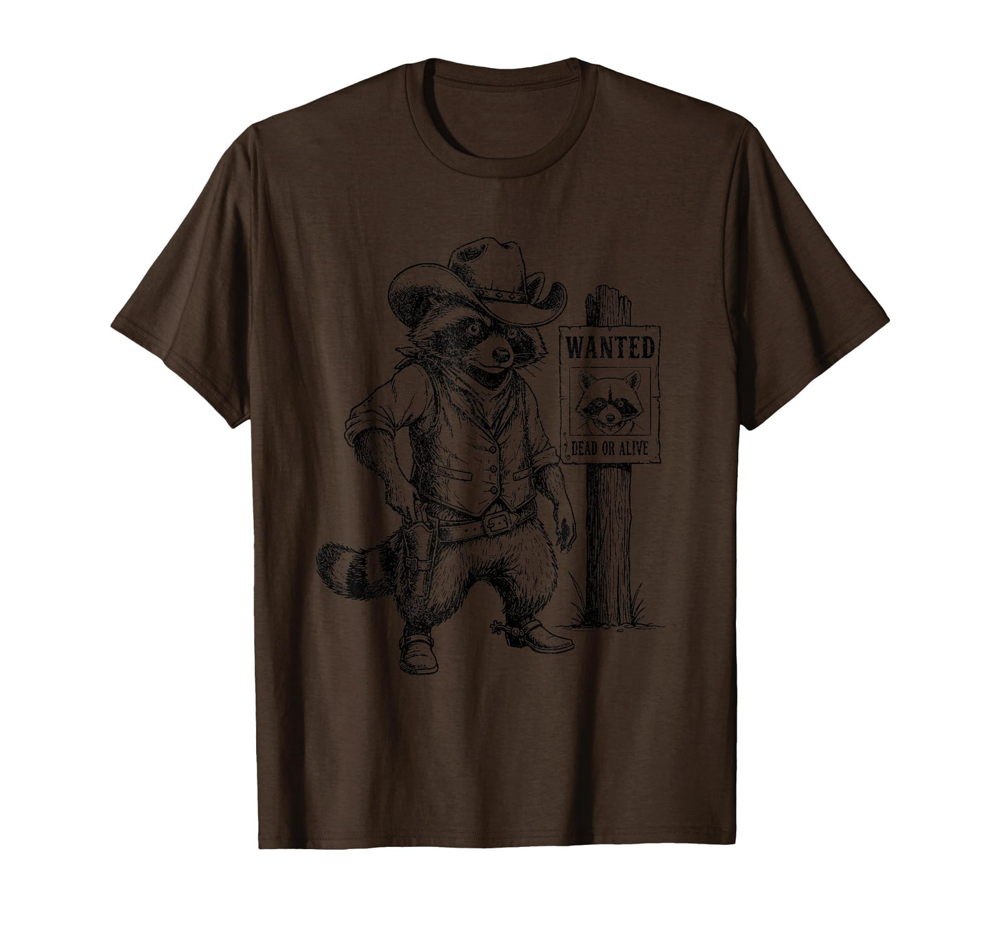 Raccoon Cowboy Western Outlaw T-Shirt - Unique Graphic Unisex - T-Shirt, Sweatshirt, Hoodie