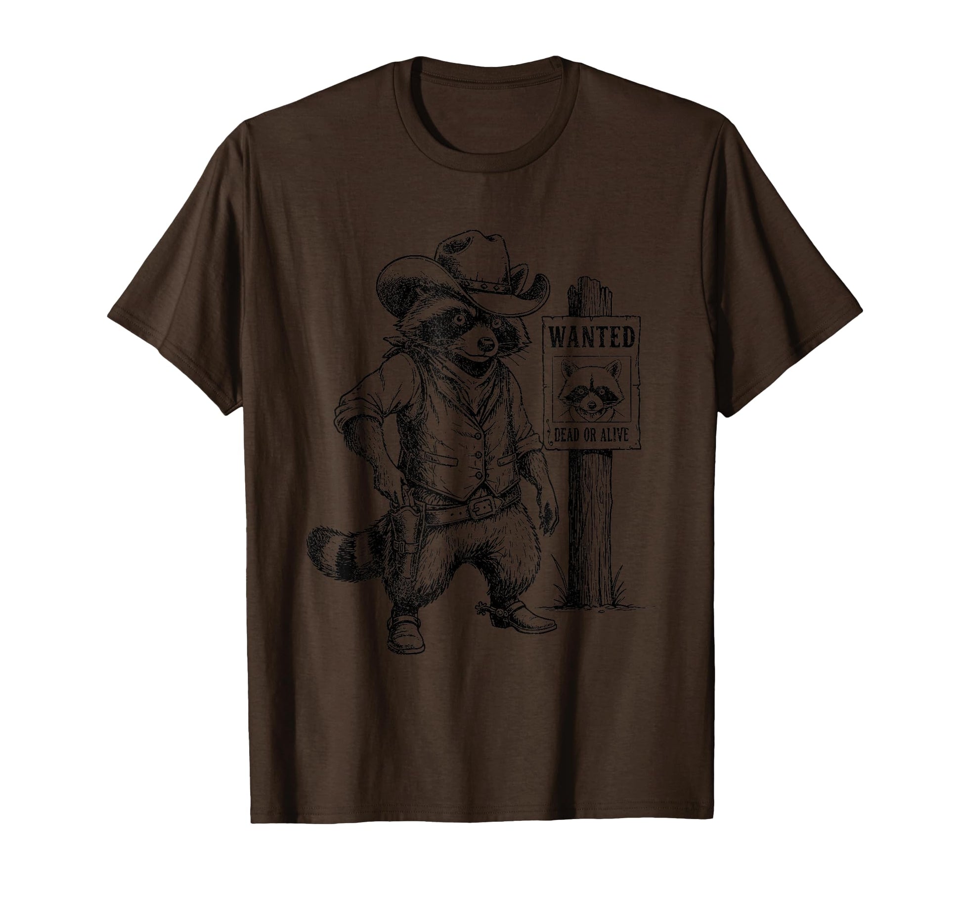 Raccoon Cowboy Western Outlaw T-Shirt - Unique Graphic Unisex - T-Shirt, Sweatshirt, Hoodie