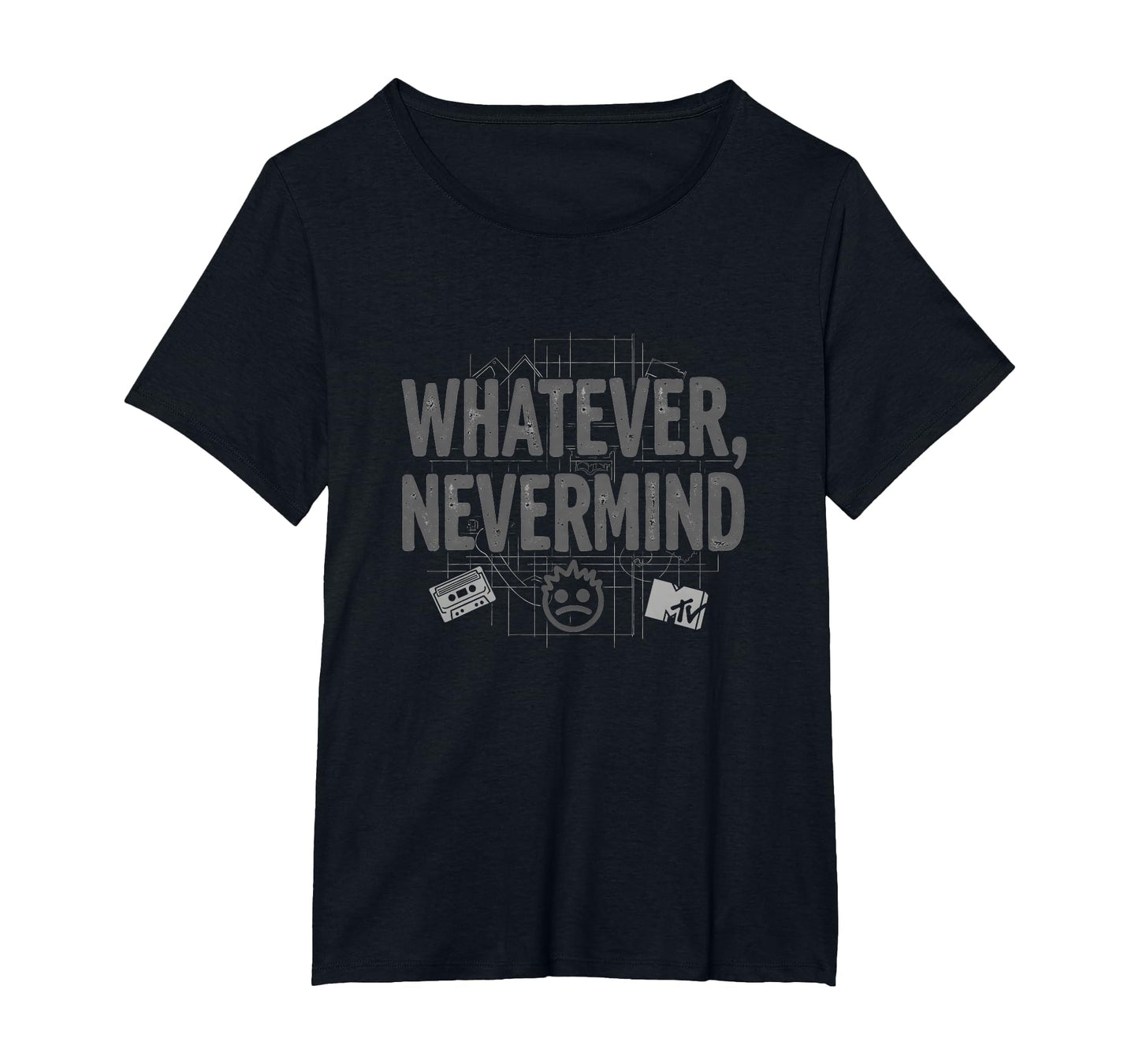 Whatever Nevermind Gen X Nostalgic 90S T-Shirt - Graphic Print for Adults - T-Shirt, Sweatshirt, Hoodie