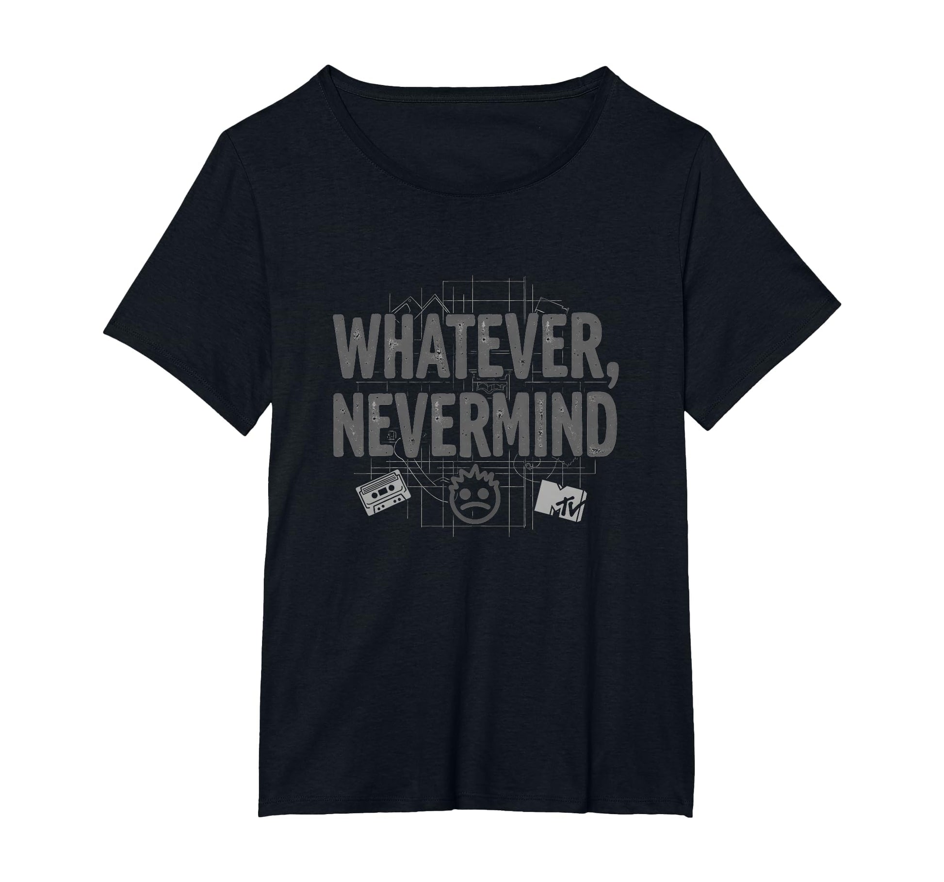 Whatever Nevermind Gen X Nostalgic 90S T-Shirt - Graphic Print for Adults - T-Shirt, Sweatshirt, Hoodie