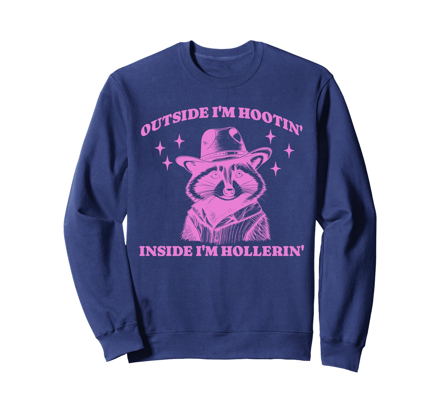 Funny Raccoon Meme Hootin Sweatshirt - Minimalist Print for Adults - T-Shirt, Sweatshirt, Hoodie