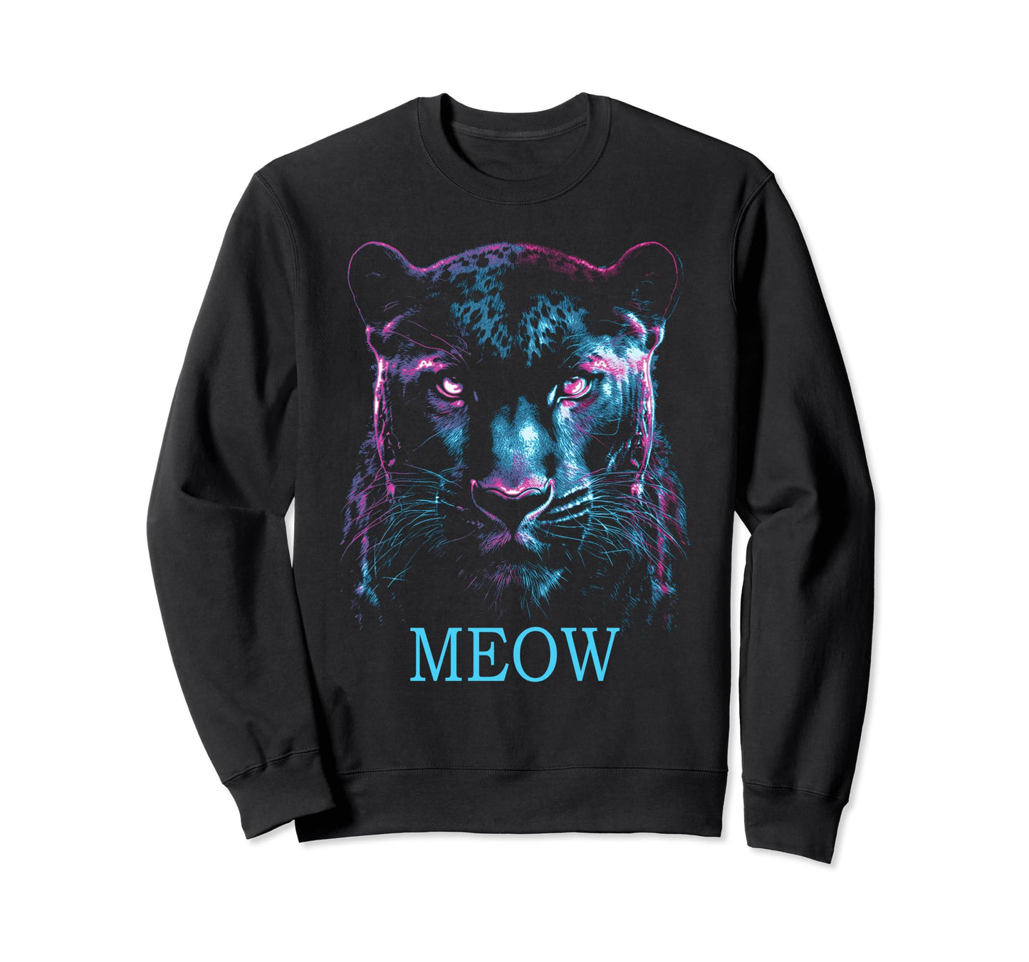 Panther Black Cyberpunk Sweatshirt - Casual Everyday Wear for Adults - T-Shirt, Sweatshirt, Hoodie