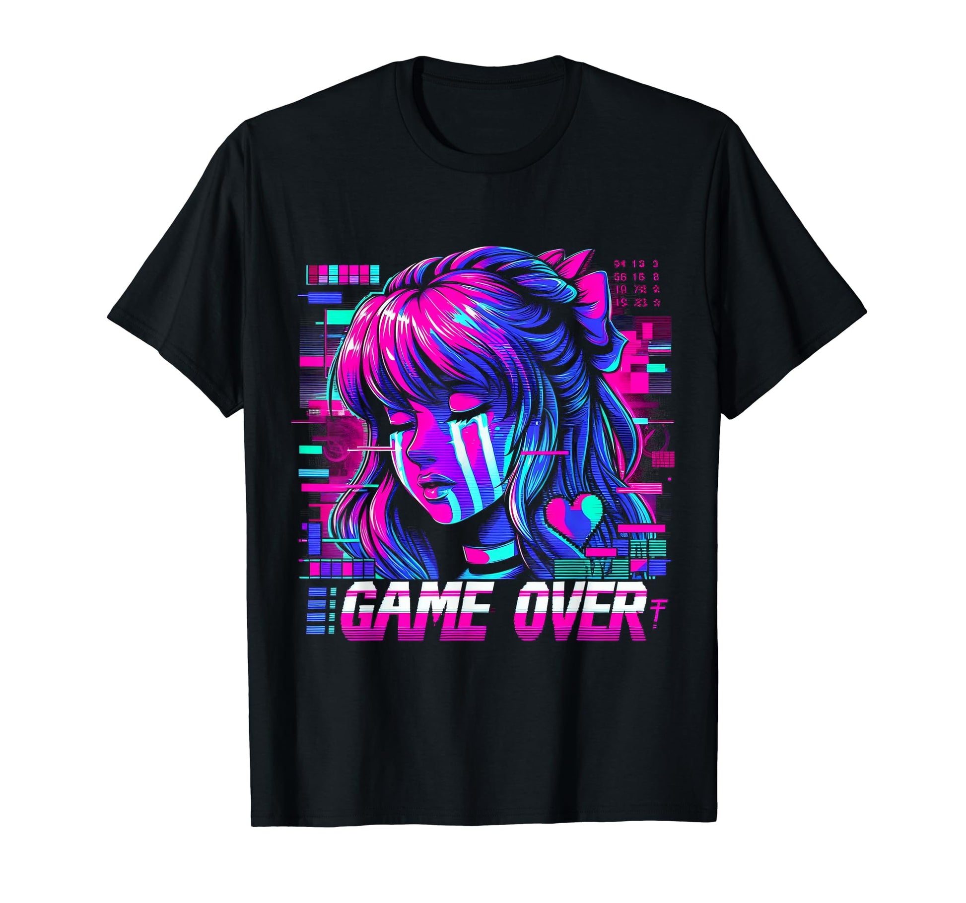 Sad Anime Japanese Vaporwave Aesthetic T-Shirt - Graphic Print Men Women - T-Shirt, Sweatshirt, Hoodie