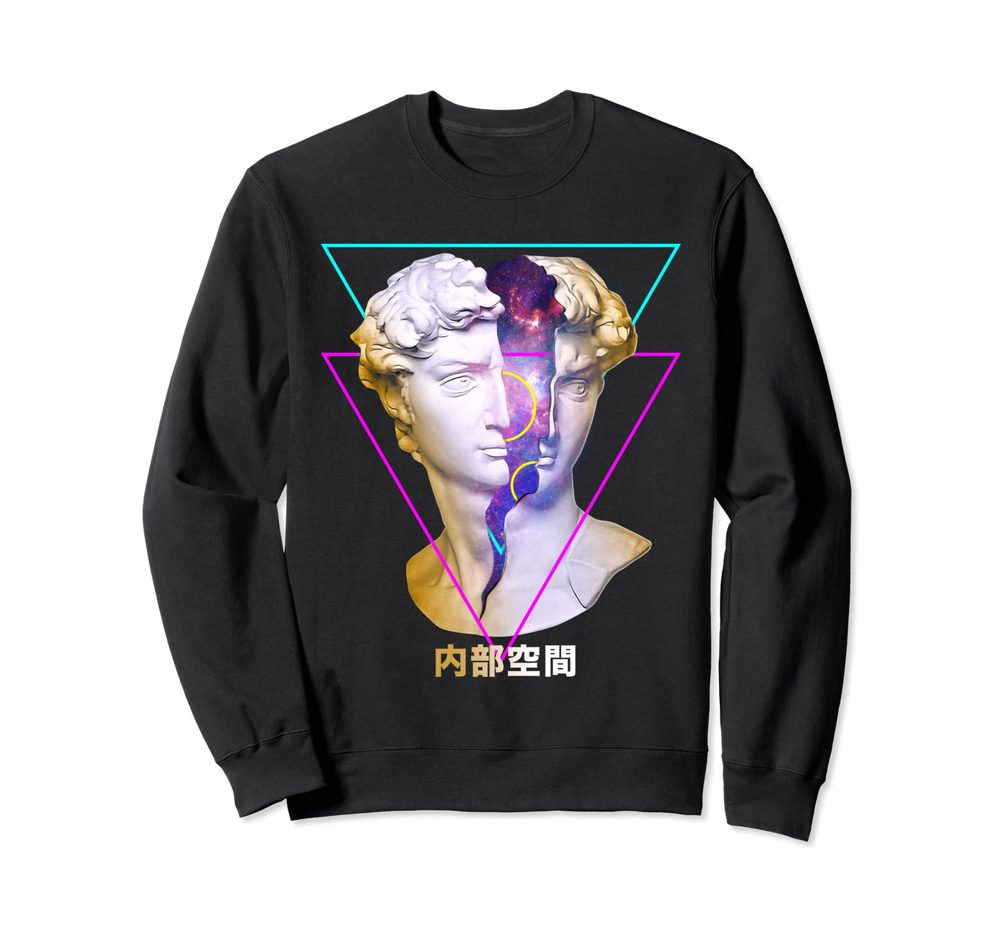 Vaporwave Statue David Bust Outer Sweatshirt - Streetwear Style Men Women - T-Shirt, Sweatshirt, Hoodie