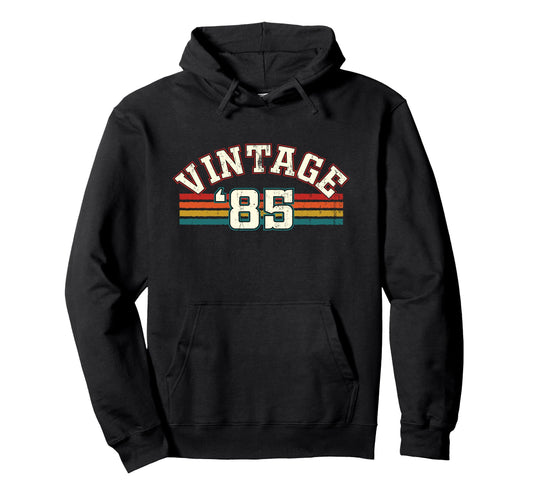 1985 Birth Year Birthday Rainbow Lines Hoodie - Casual Everyday Wear Unisex - T-Shirt, Sweatshirt, Hoodie