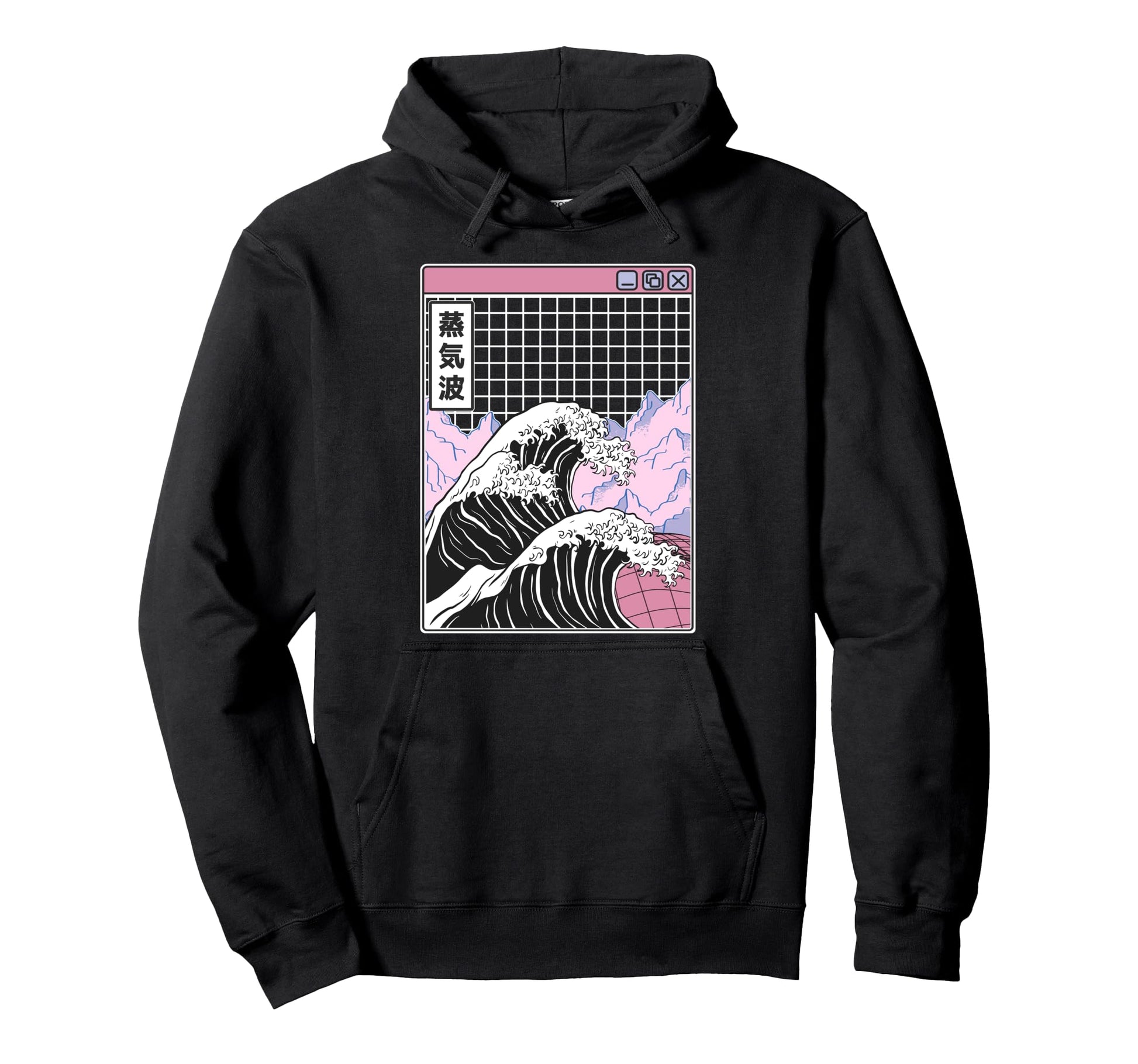 Great Wave Off Kanagawa Grid Kawaii Hoodie - Casual Everyday Wear Unisex - T-Shirt, Sweatshirt, Hoodie