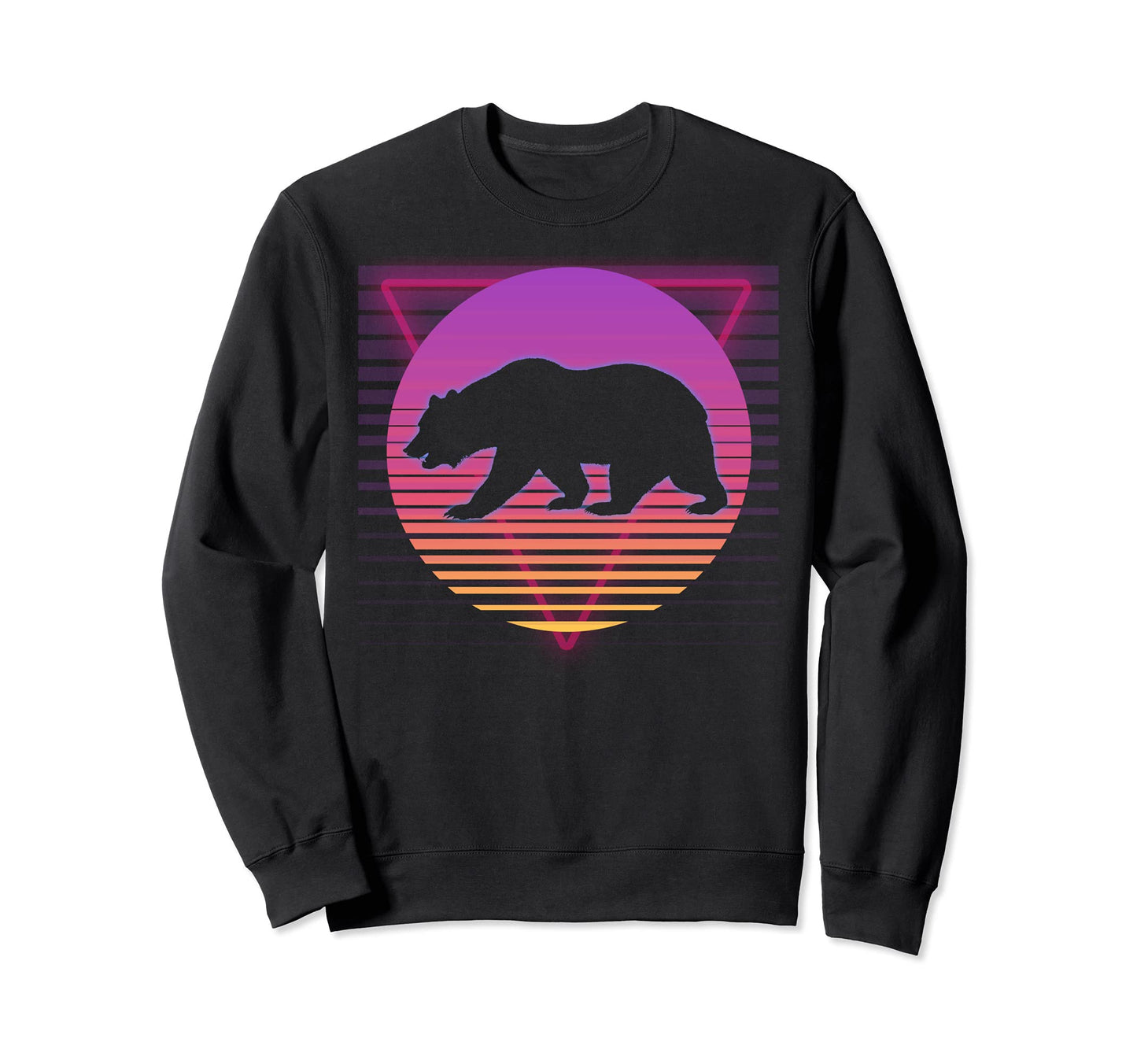 Bear Grizzly Nature Vaporwave 80S 90S Sweatshirt - Novelty Apparel Unisex - T-Shirt, Sweatshirt, Hoodie