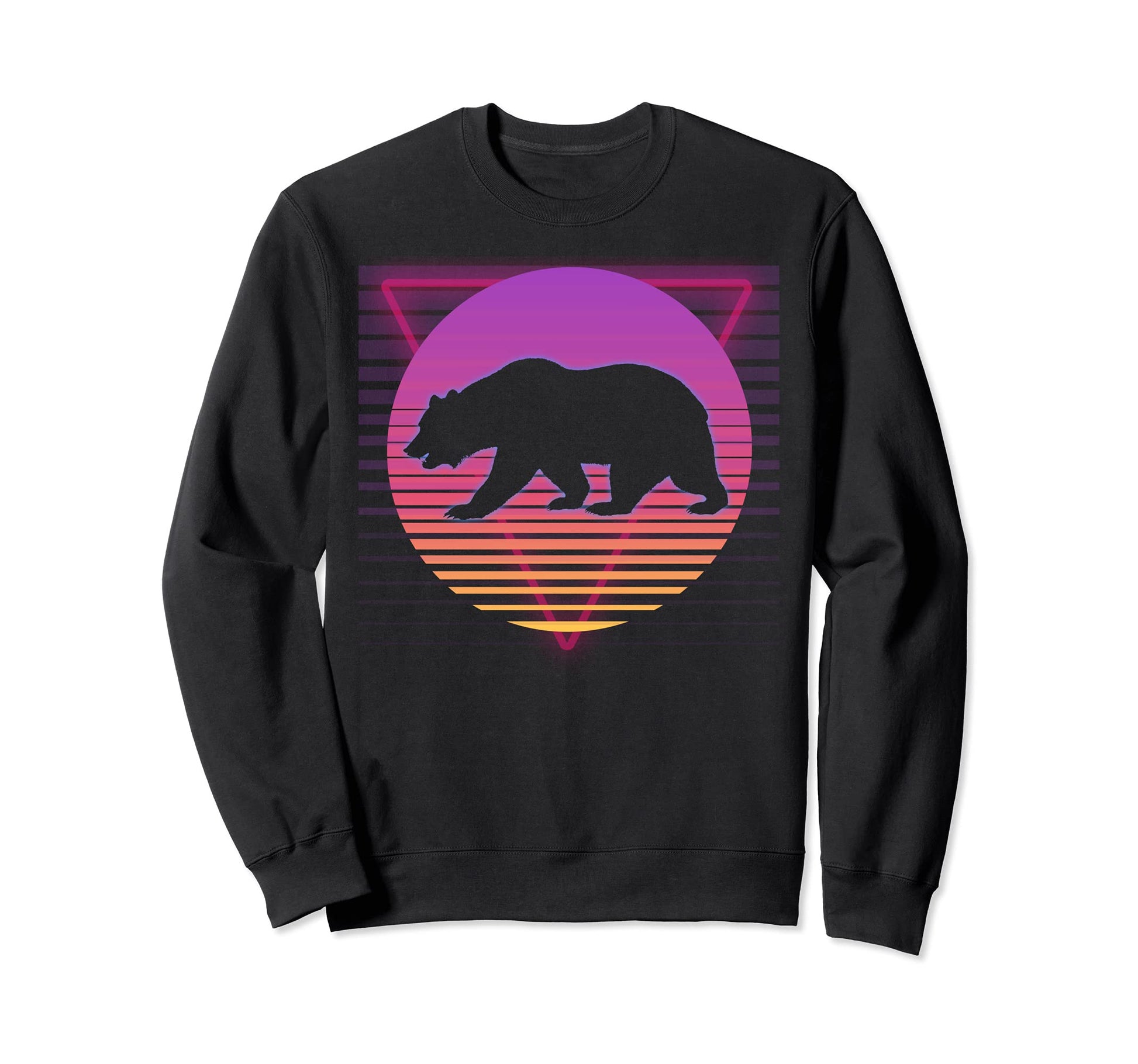 Bear Grizzly Nature Vaporwave 80S 90S Sweatshirt - Novelty Apparel Unisex - T-Shirt, Sweatshirt, Hoodie