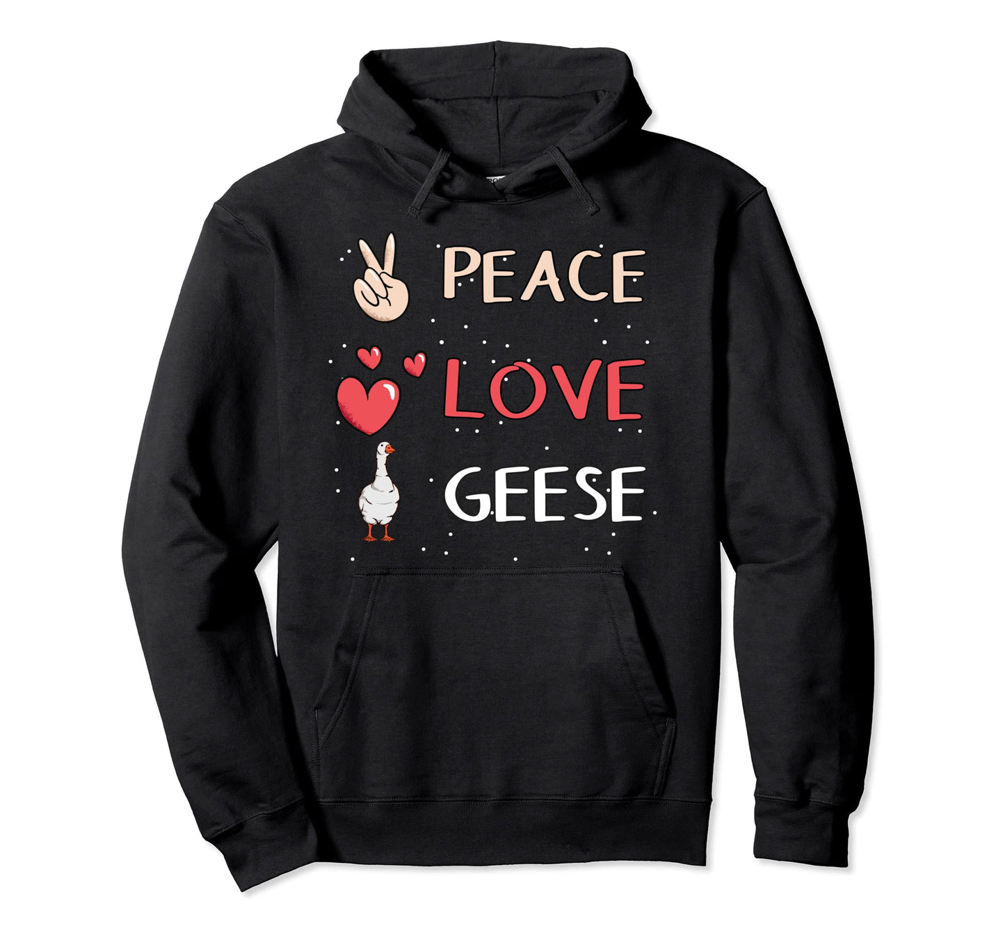 Goose Bird Peace Love Geese Hoodie - Minimalist Print Men Women - T-Shirt, Sweatshirt, Hoodie