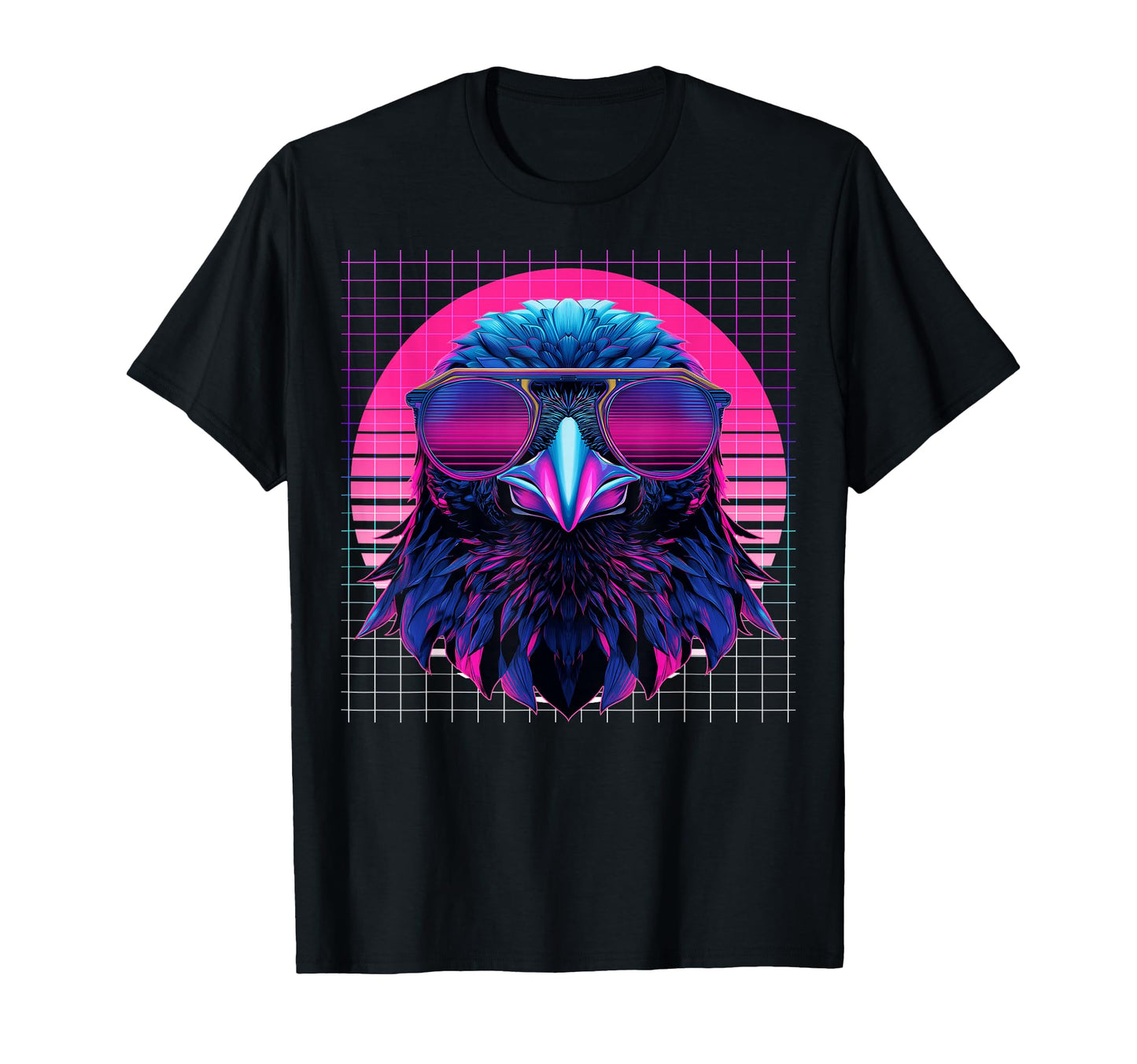 Raven Sunglasses Crow Vaporwave T-Shirt - Aesthetic Graphic for Adults - T-Shirt, Sweatshirt, Hoodie