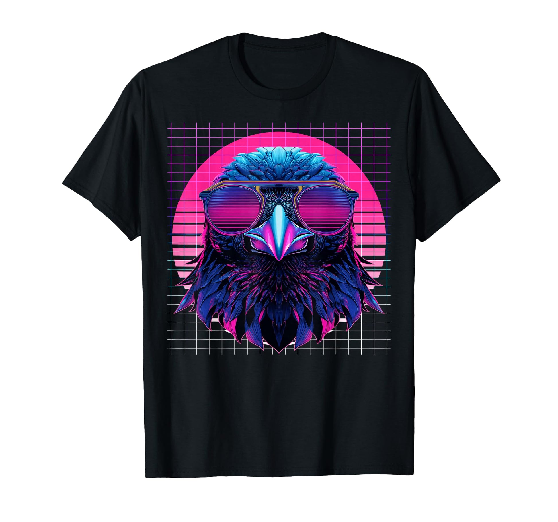Raven Sunglasses Crow Vaporwave T-Shirt - Aesthetic Graphic for Adults - T-Shirt, Sweatshirt, Hoodie