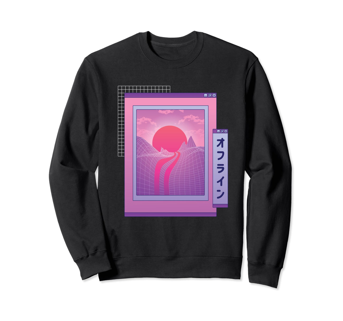 Japan Landscape Vaporwave 90S Sweatshirt - Unique Graphic for Adults - T-Shirt, Sweatshirt, Hoodie