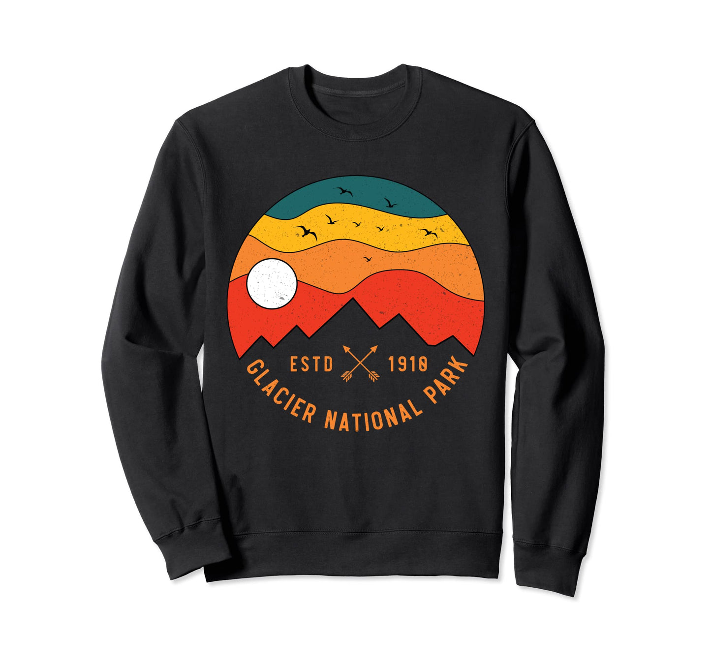 Glacier National Park Montana Mountain Sweatshirt - Novelty Apparel Unisex - T-Shirt, Sweatshirt, Hoodie
