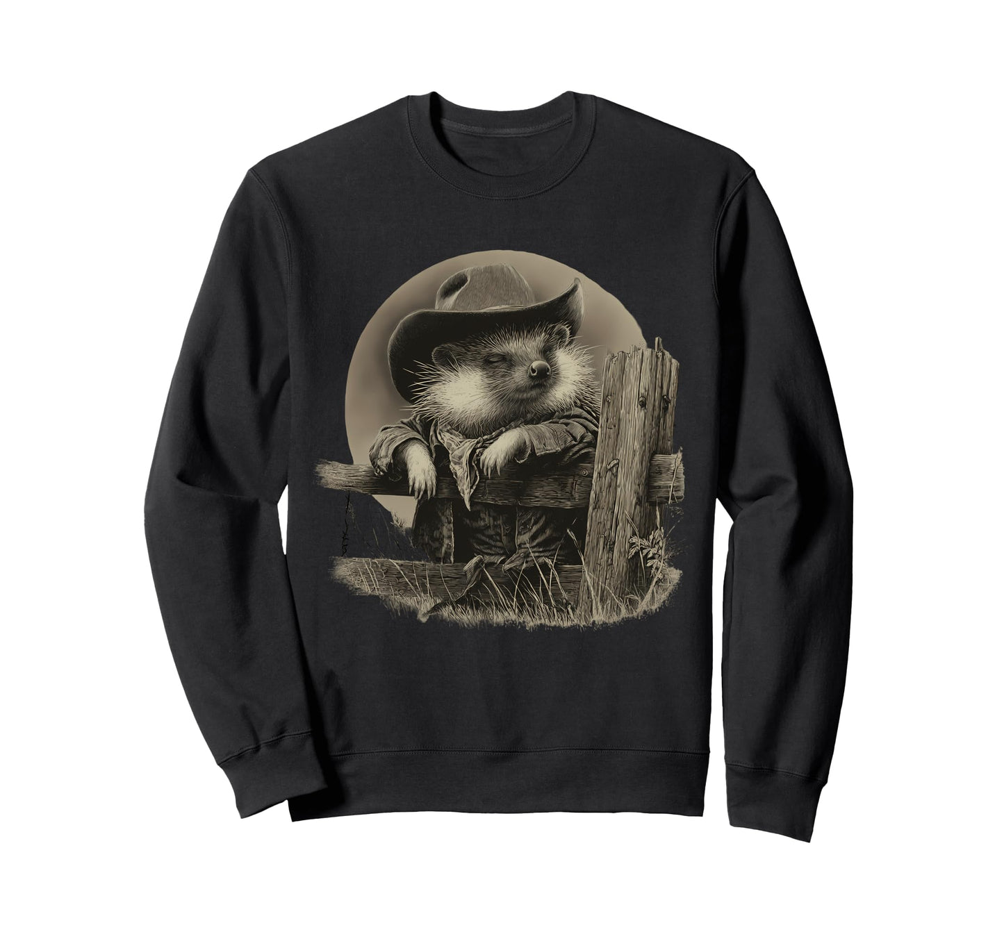 Country Cowboy Hedgehog Rodeo Sweatshirt - Casual Everyday Wear Unisex - T-Shirt, Sweatshirt, Hoodie