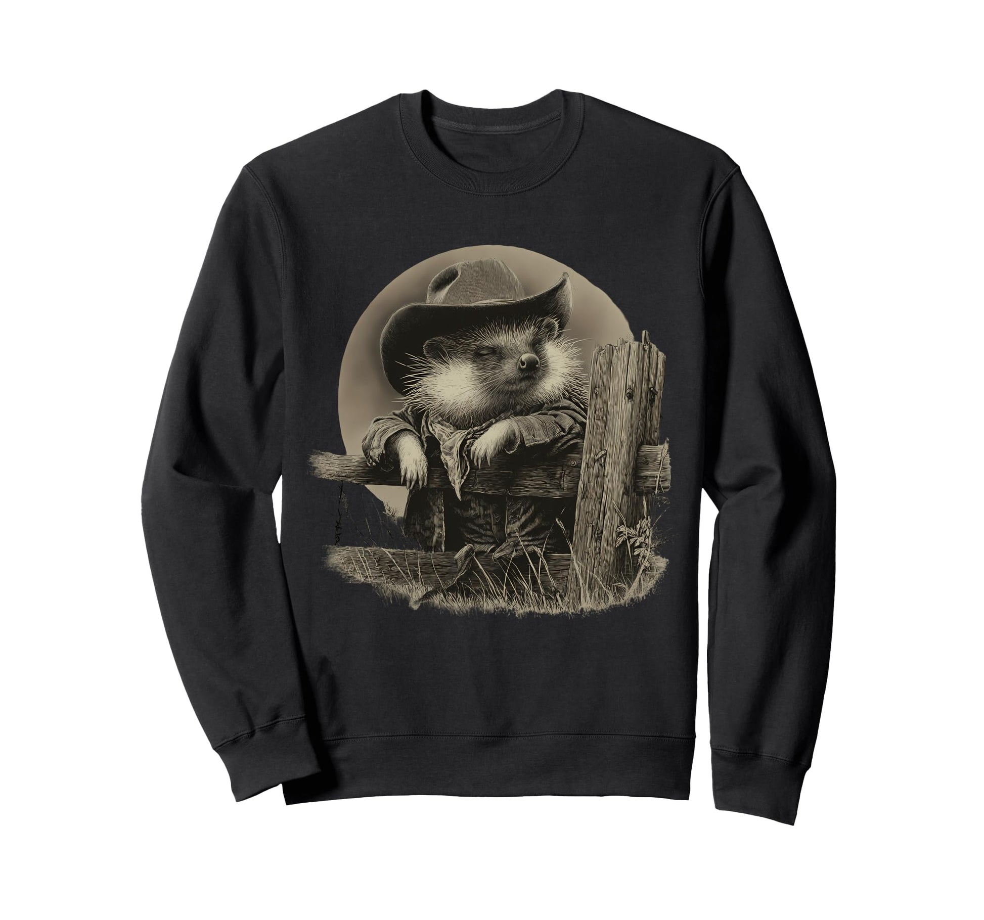 Country Cowboy Hedgehog Rodeo Sweatshirt - Casual Everyday Wear Unisex - T-Shirt, Sweatshirt, Hoodie