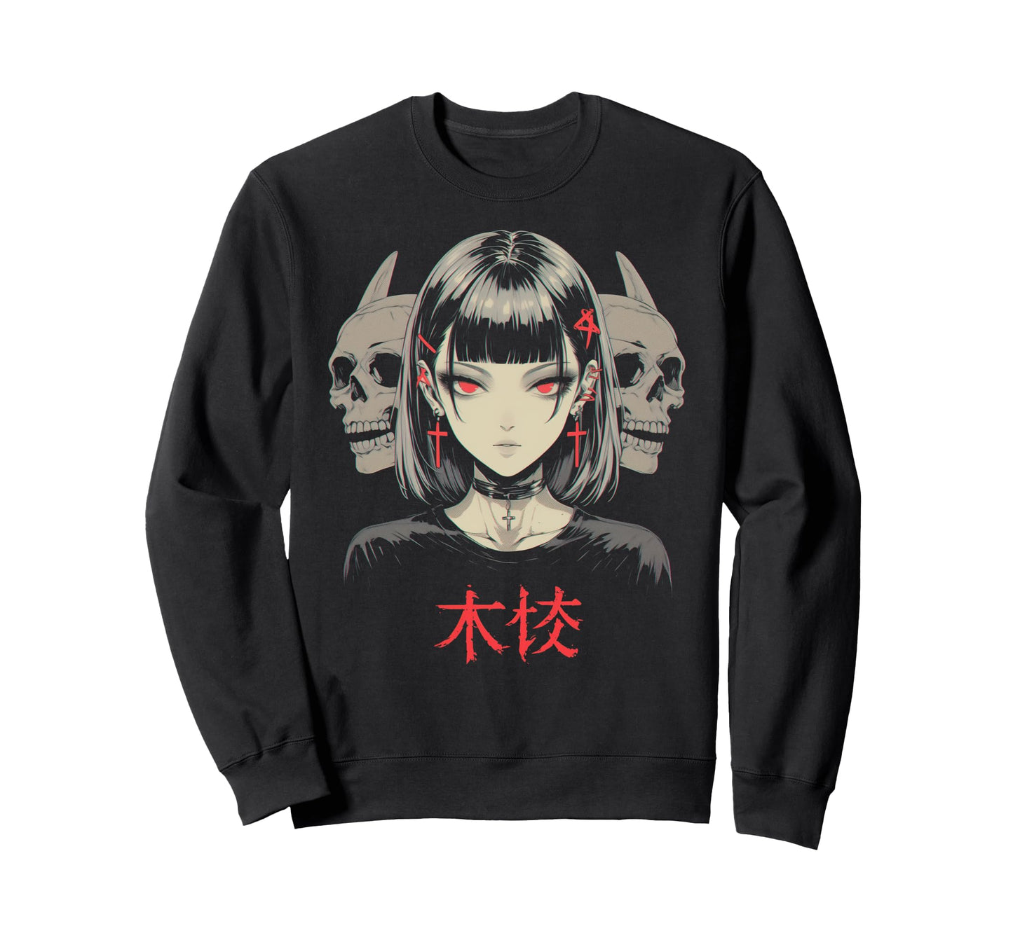 Goth Grunge Demon Anime Waifu Sweatshirt - Streetwear Style Men Women - T-Shirt, Sweatshirt, Hoodie