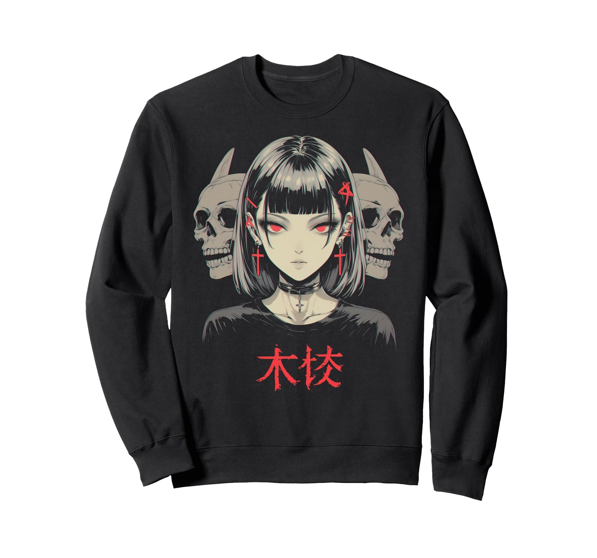Goth Grunge Demon Anime Waifu Sweatshirt - Streetwear Style Men Women - T-Shirt, Sweatshirt, Hoodie