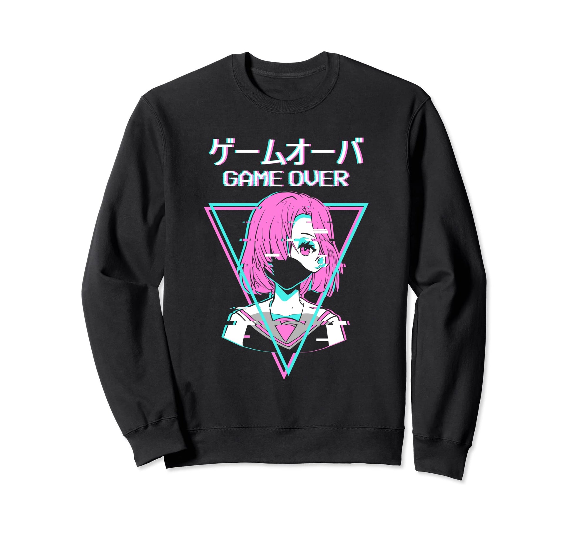 Game Over Anime Japanese Vaporwave Sweatshirt - Custom Art Print Unisex - T-Shirt, Sweatshirt, Hoodie