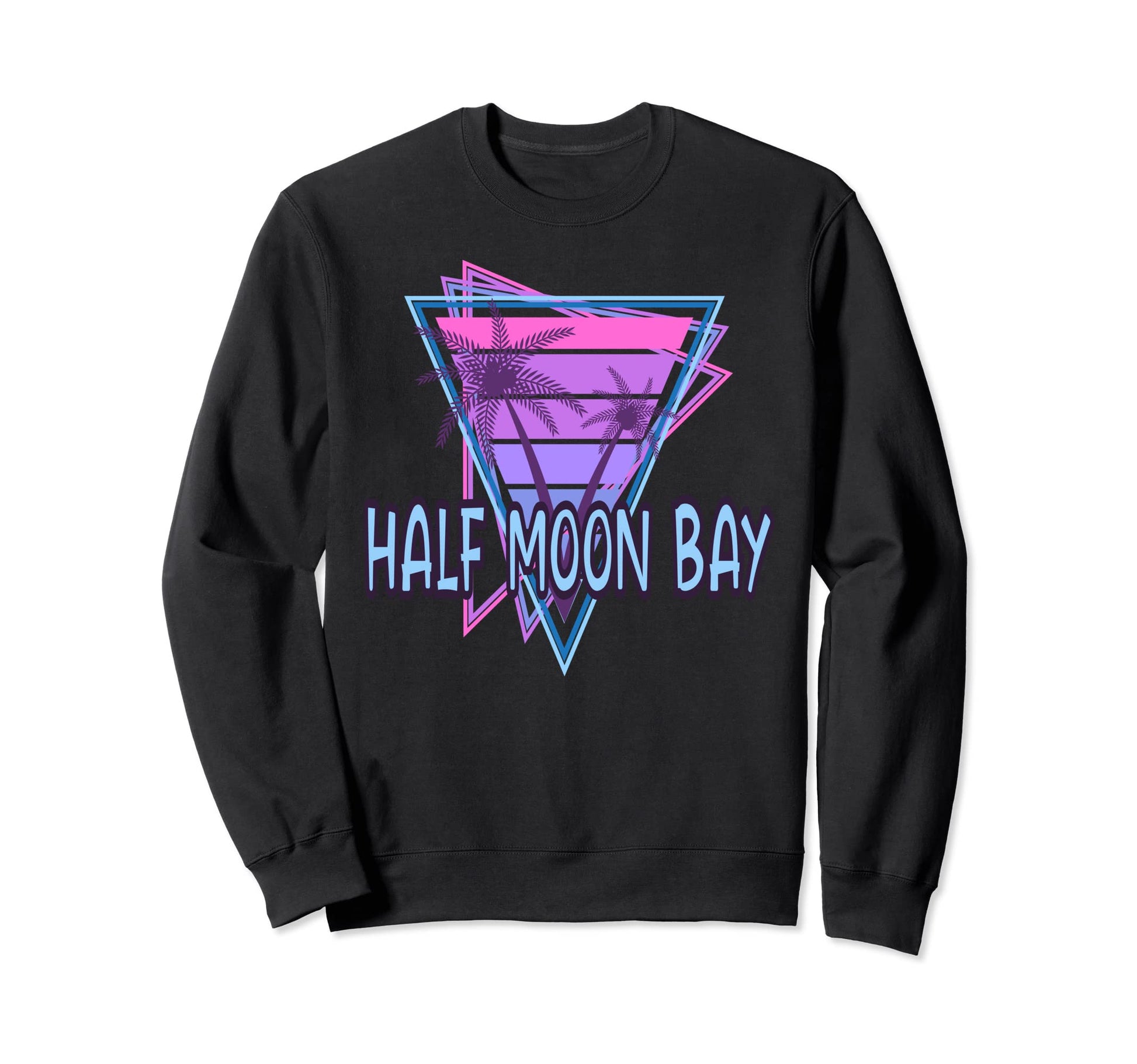 Half Moon Bay Vacation Vaporwave Sweatshirt - Novelty Apparel for Adults - T-Shirt, Sweatshirt, Hoodie