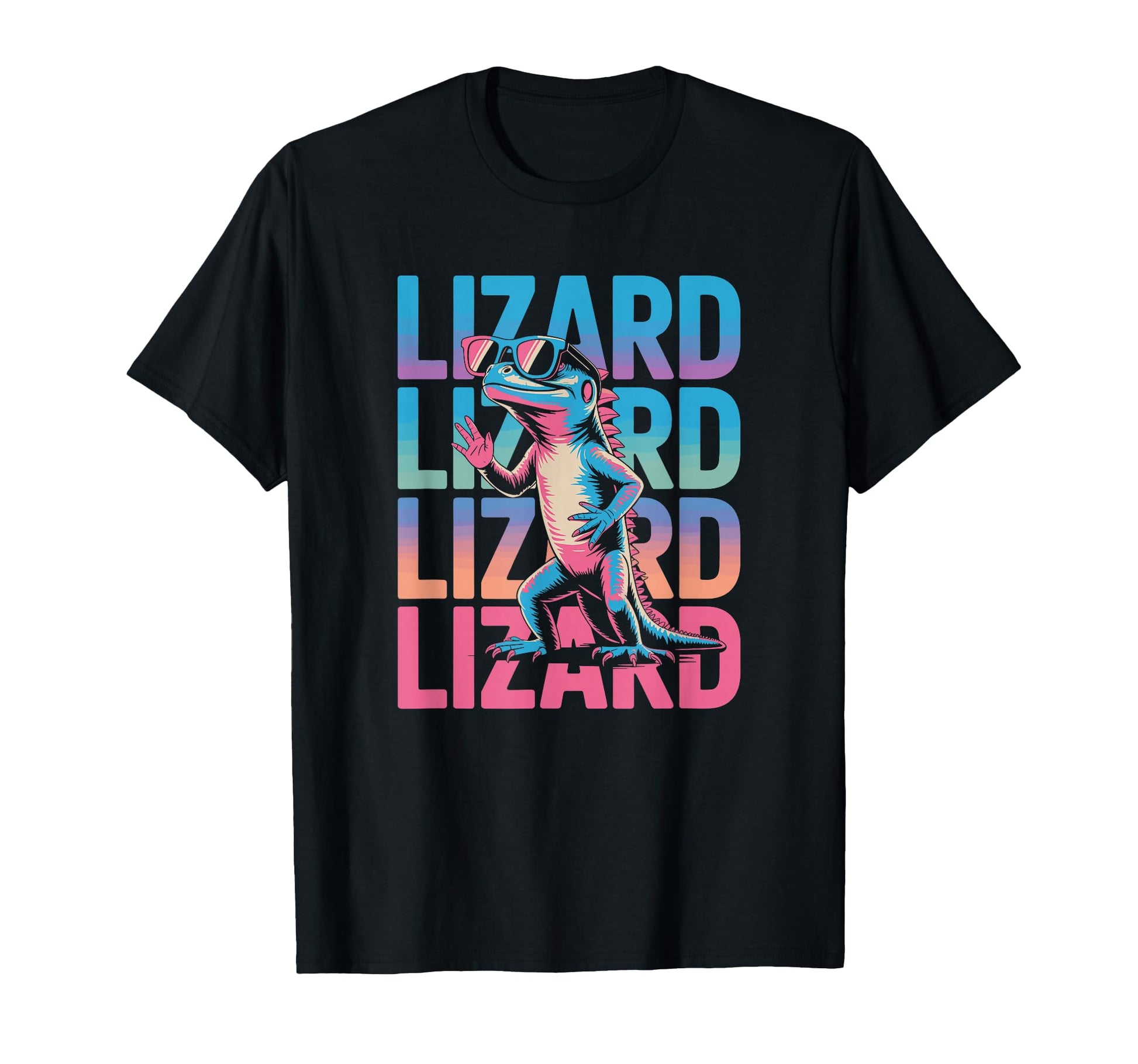 Lizard 80S Vaporwave Reptile T-Shirt - Custom Art Print for Adults - T-Shirt, Sweatshirt, Hoodie