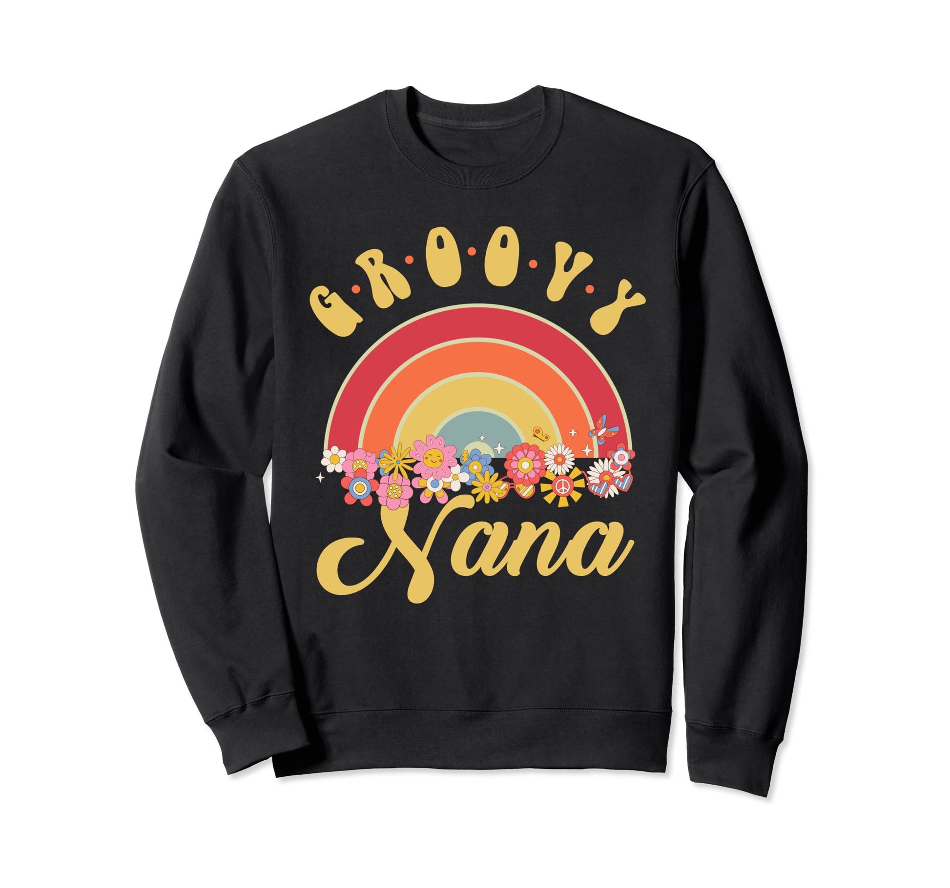 Groovy Nana Matching Family Rainbow Sweatshirt - Novelty Apparel Men Women - T-Shirt, Sweatshirt, Hoodie
