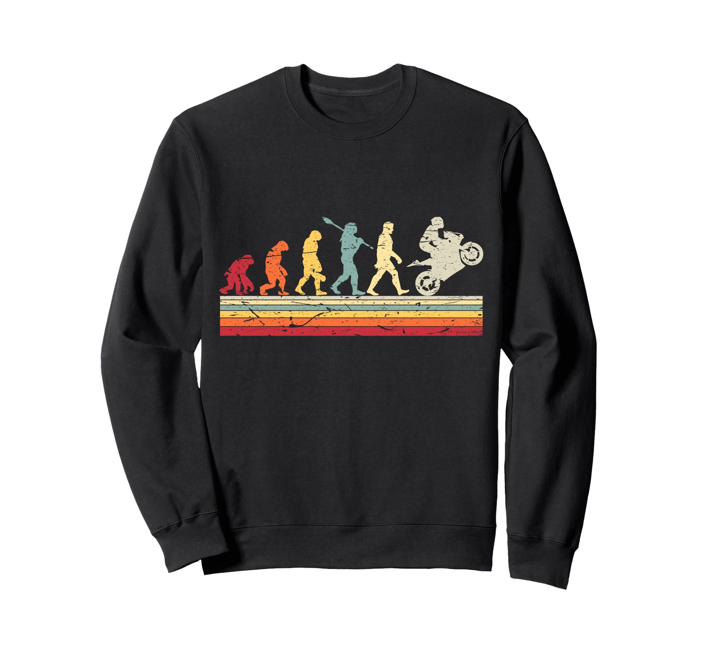 Motorcycle Evolution Human Biker Sweatshirt - Novelty Apparel for Adults - T-Shirt, Sweatshirt, Hoodie