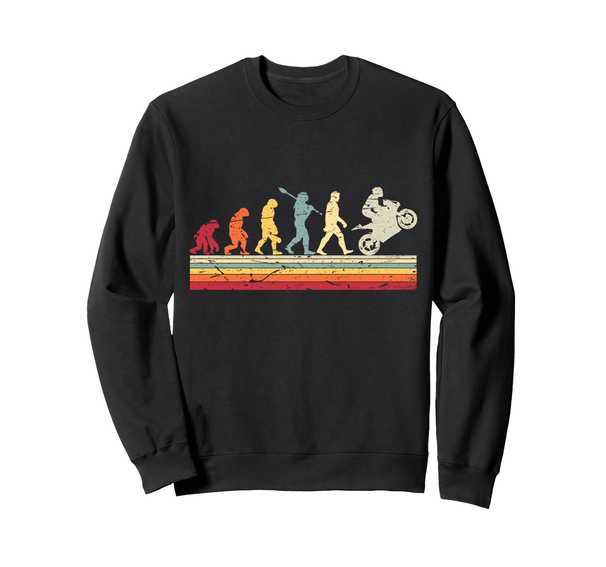 Motorcycle Evolution Human Biker Sweatshirt - Novelty Apparel for Adults - T-Shirt, Sweatshirt, Hoodie