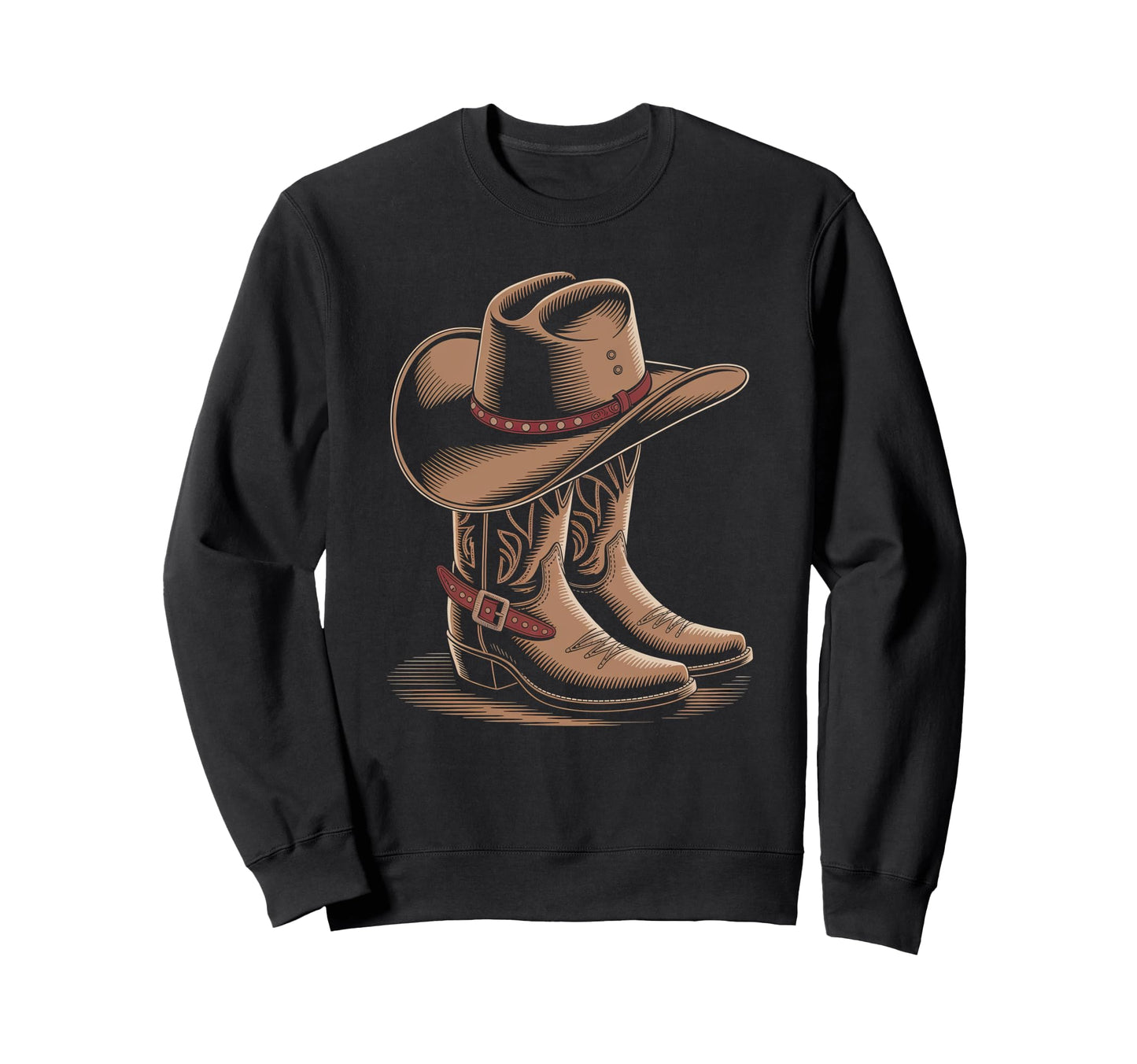 Cowboy Boots Western Country Sweatshirt - Trendy Graphic for Adults - T-Shirt, Sweatshirt, Hoodie