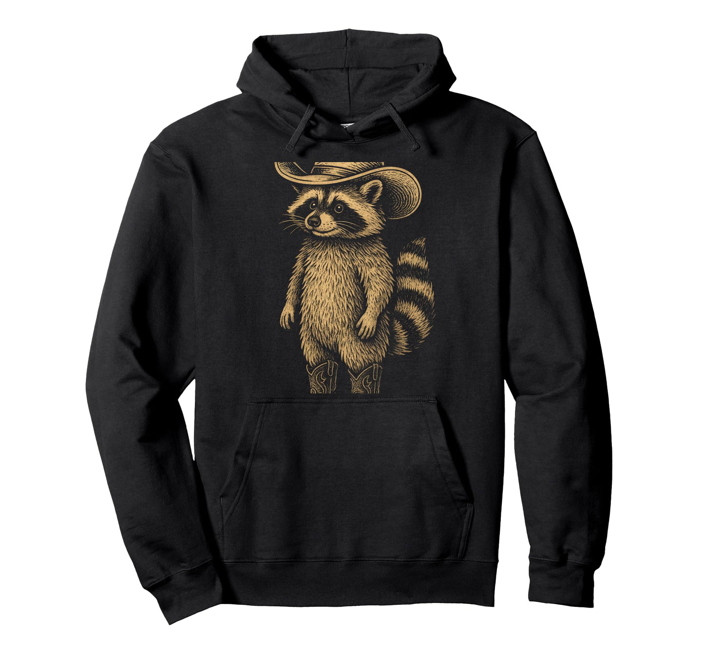 Raccoon Cowboy Hoodie - Custom Art Print for Adults - T-Shirt, Sweatshirt, Hoodie