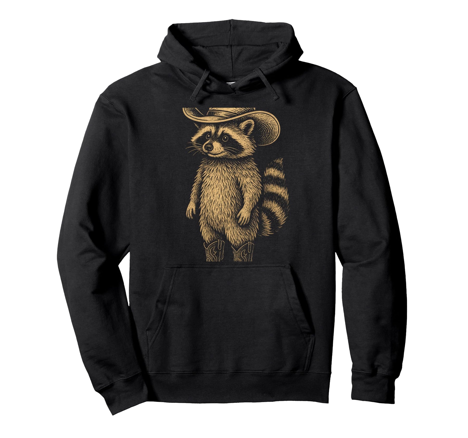 Raccoon Cowboy Hoodie - Custom Art Print for Adults - T-Shirt, Sweatshirt, Hoodie